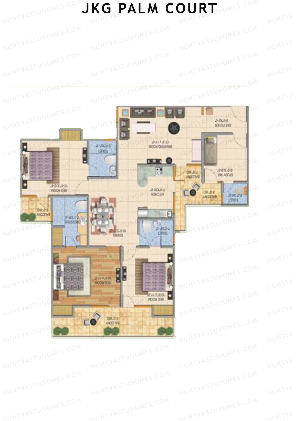 JKG Palm Court Tower D Unit 4 Floor Plan