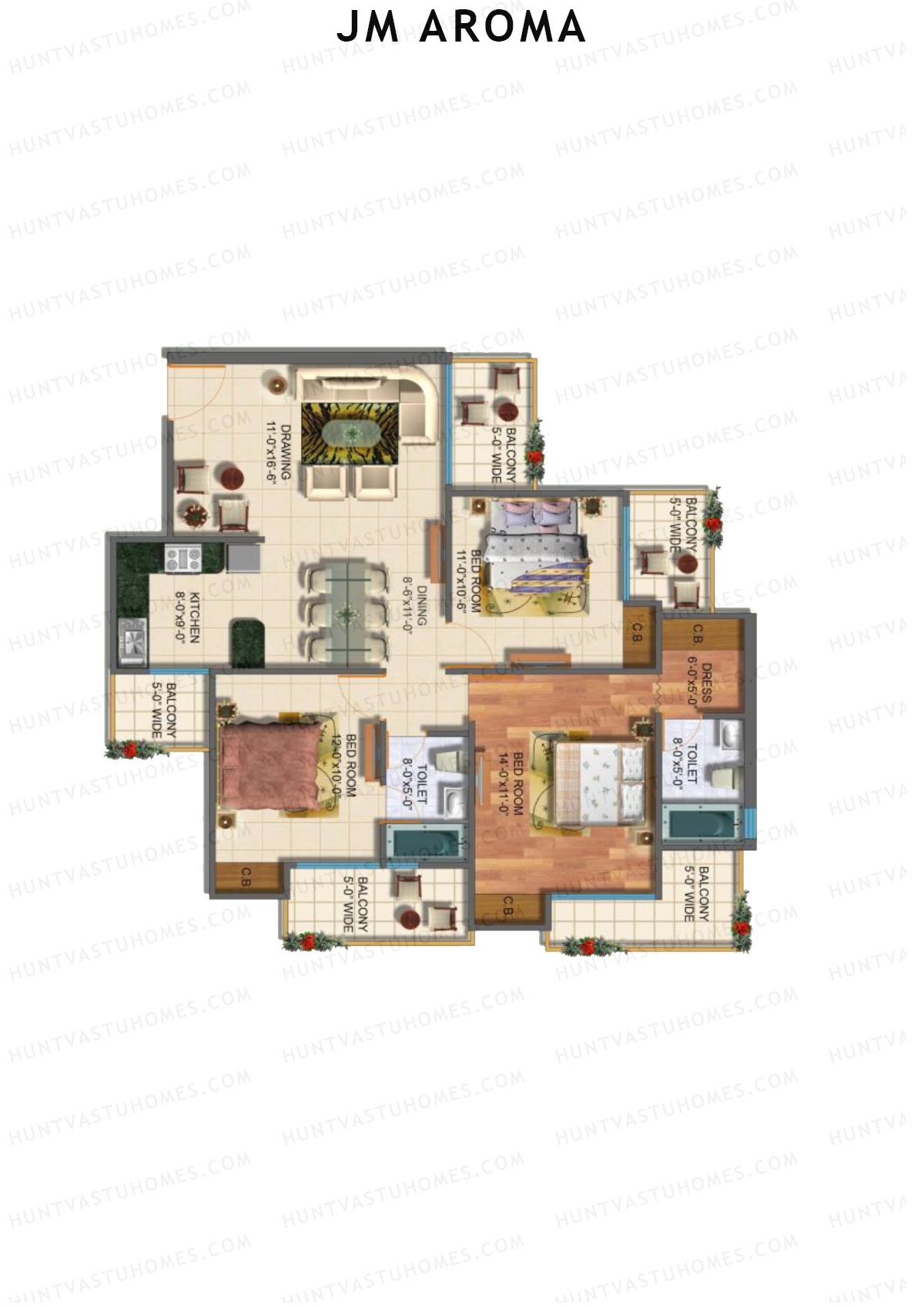 JM Aroma Tower B Unit 1 Floor Plan
