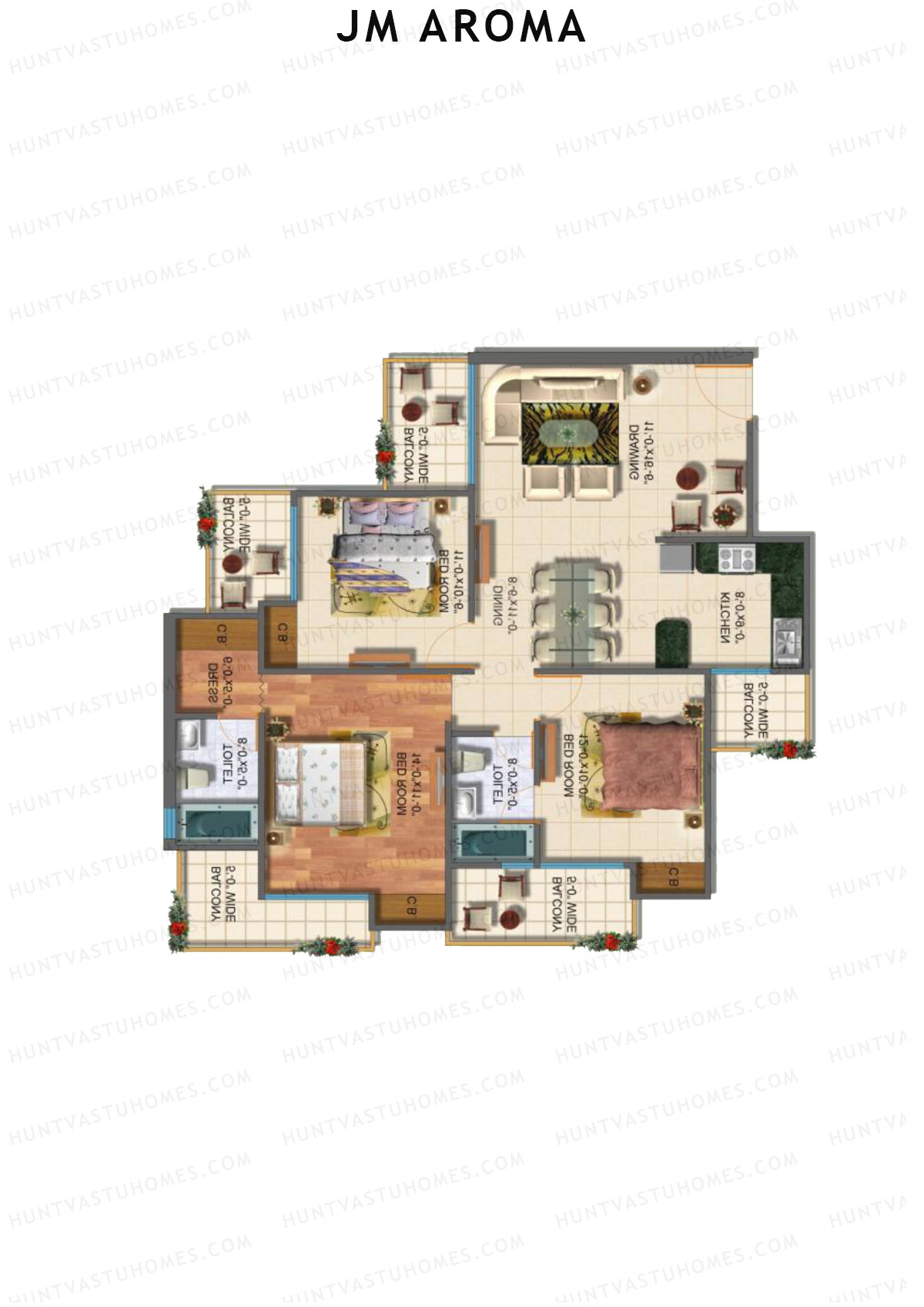 JM Aroma Tower B Unit 2 Floor Plan