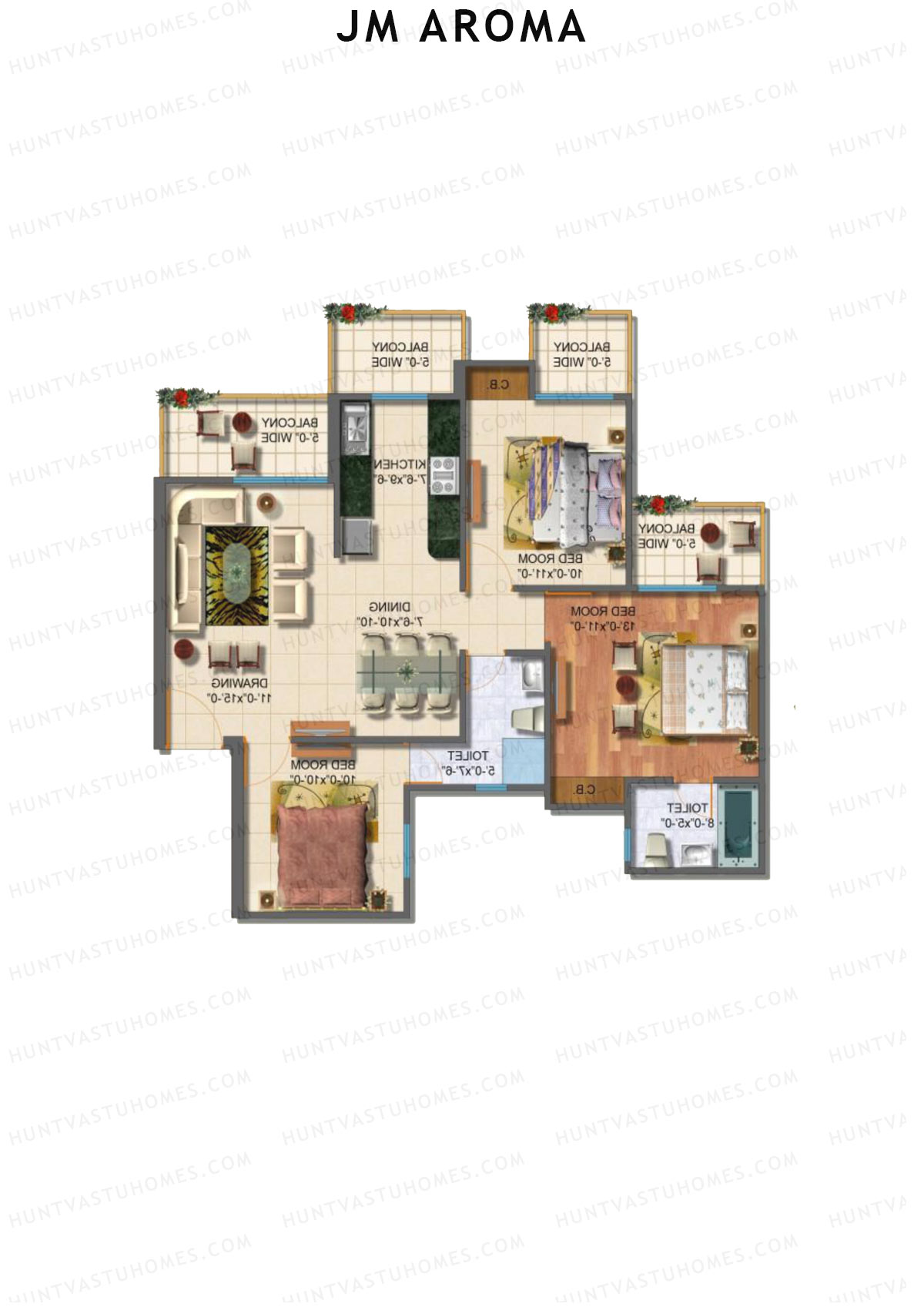 JM Aroma Tower C Unit 3 Floor Plan