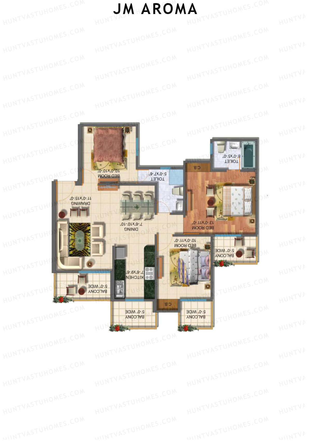 JM Aroma Tower C Unit 4 Floor Plan