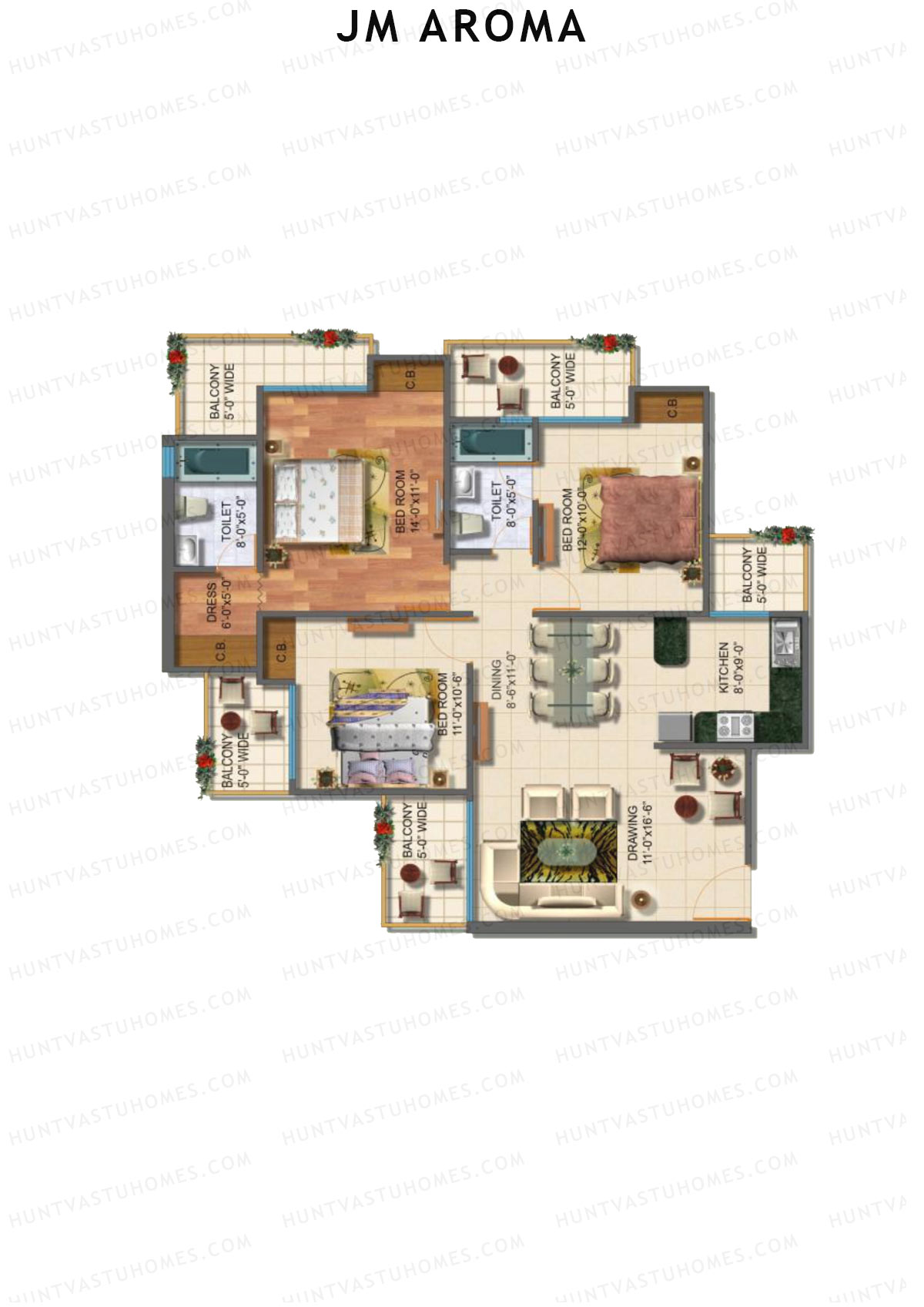 JM Aroma Tower F Unit 1 Floor Plan