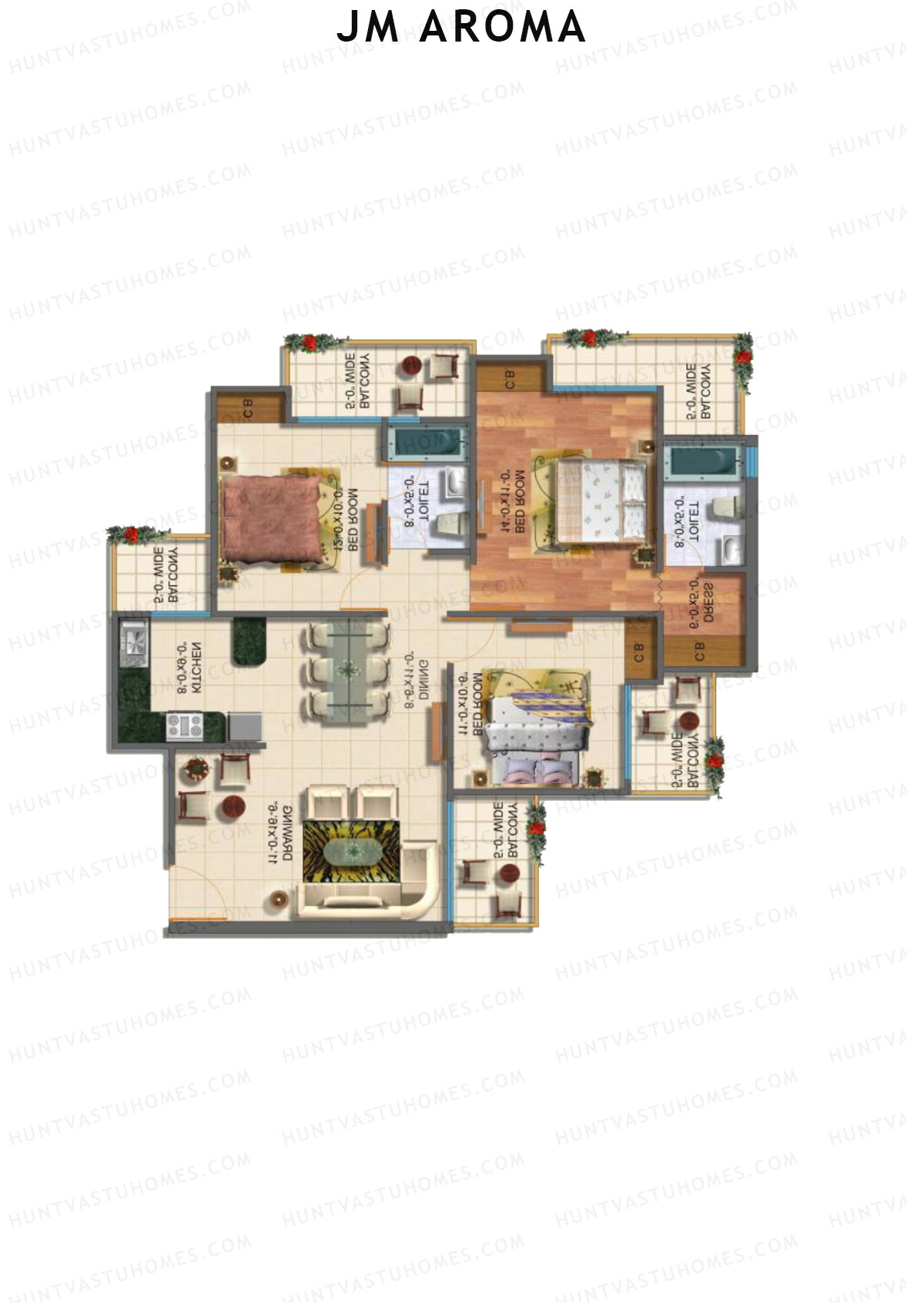JM Aroma Tower F Unit 2 Floor Plan