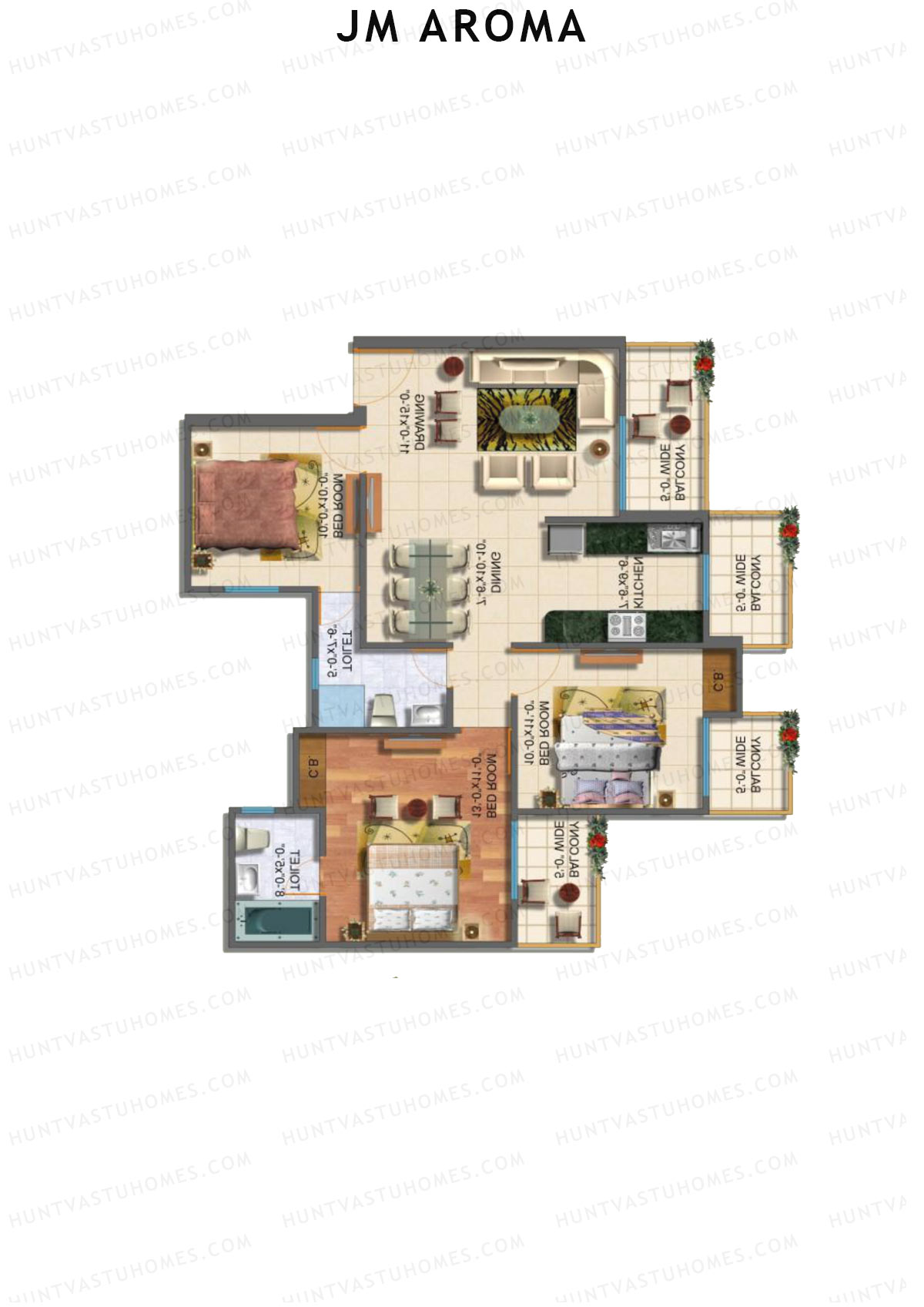 JM Aroma Tower F Unit 3 Floor Plan