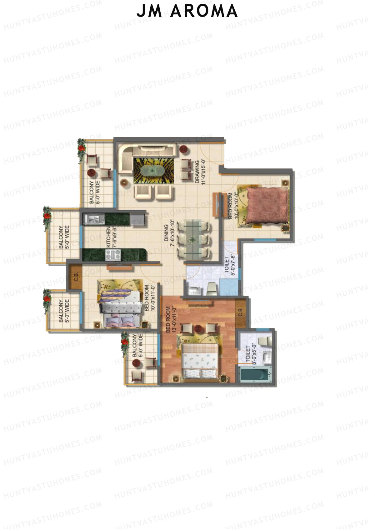 JM Aroma Tower F Unit 4 Floor Plan