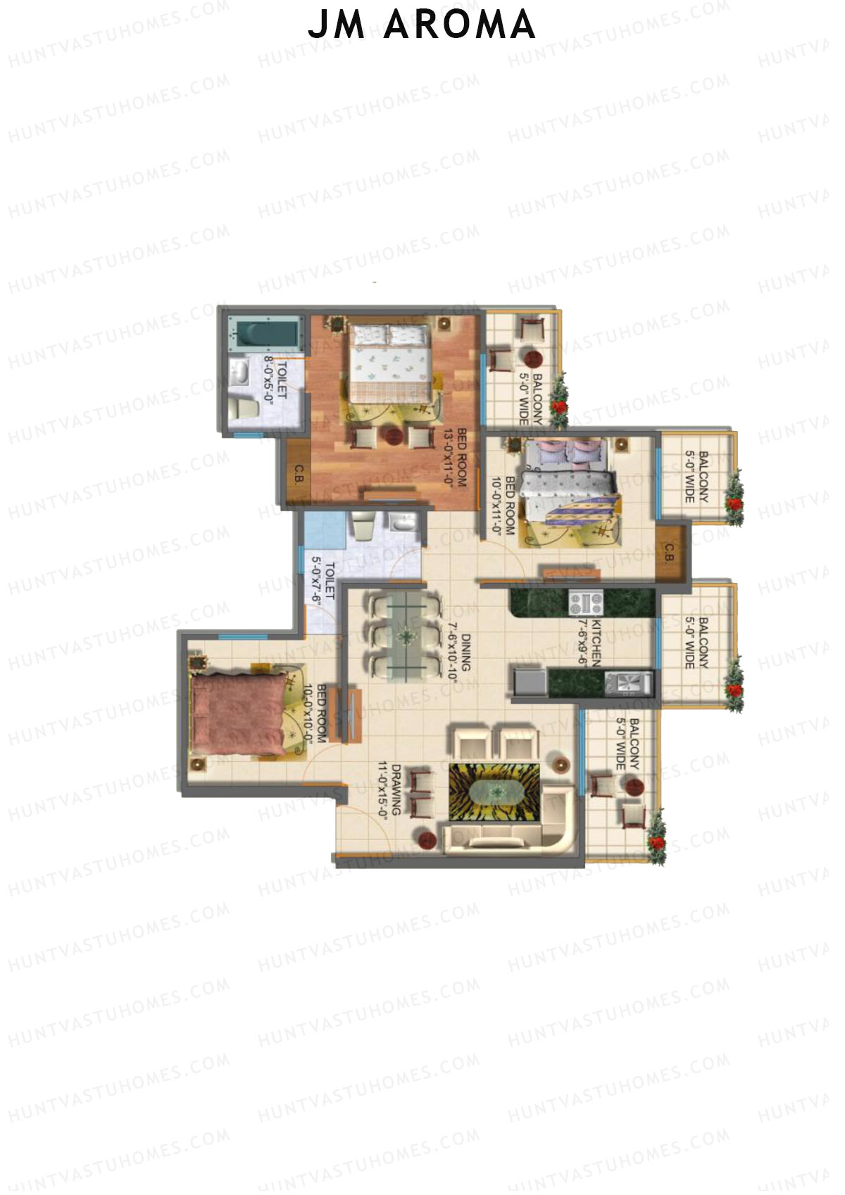 JM Aroma Tower G Unit 2 Floor Plan