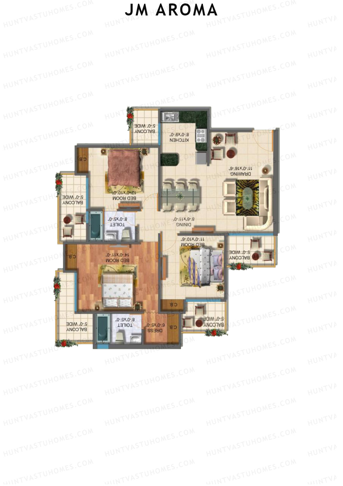 JM Aroma Tower G Unit 5 Floor Plan