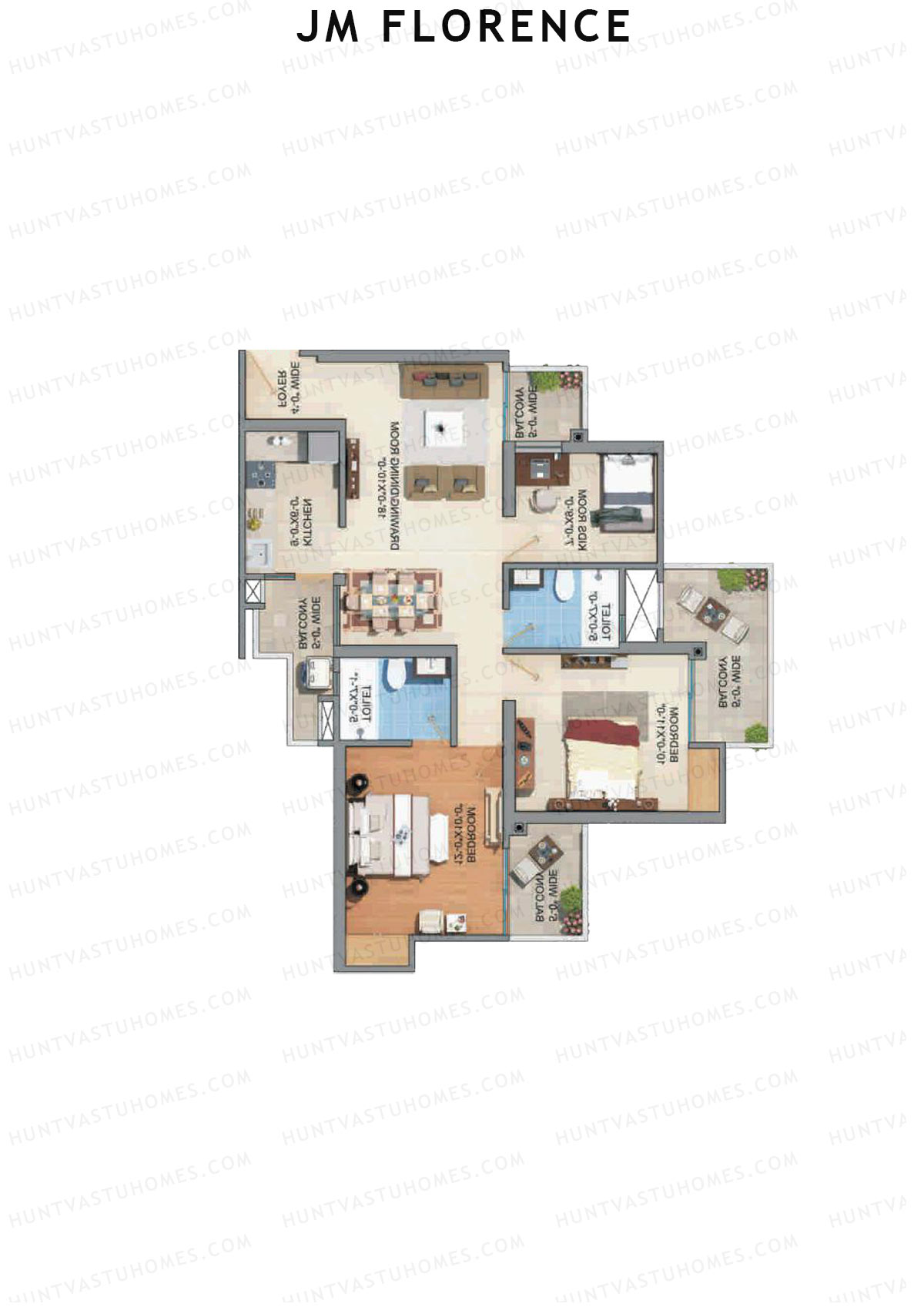 JM Florence Tower C Unit 1 Floor Plan