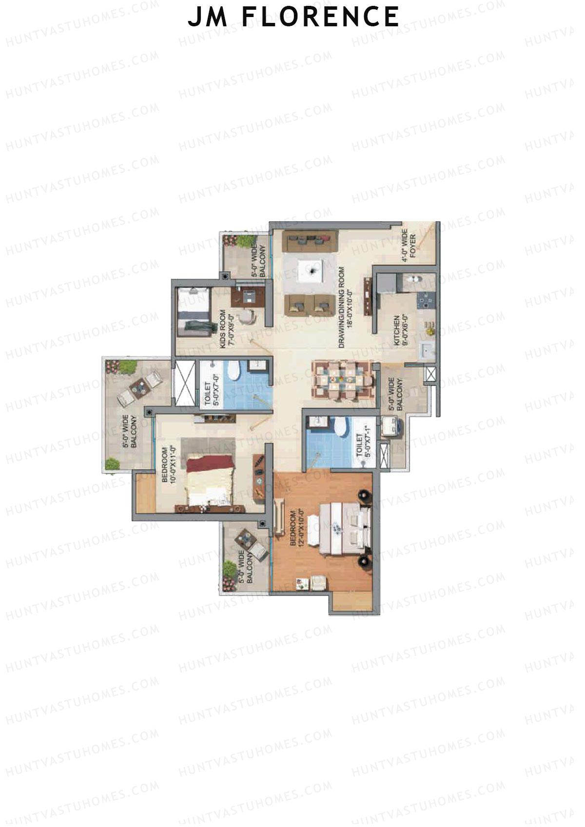 JM Florence Tower C Unit 2 Floor Plan