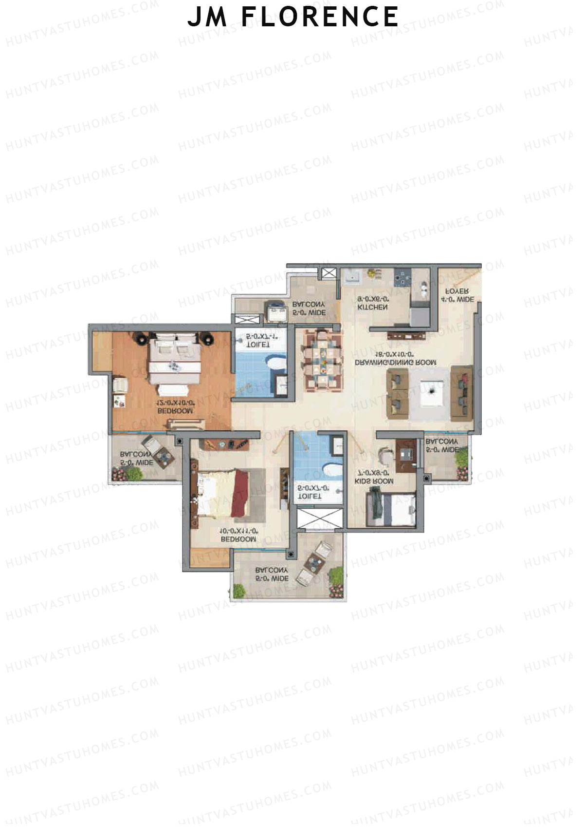 JM Florence Tower F Unit 1 Floor Plan