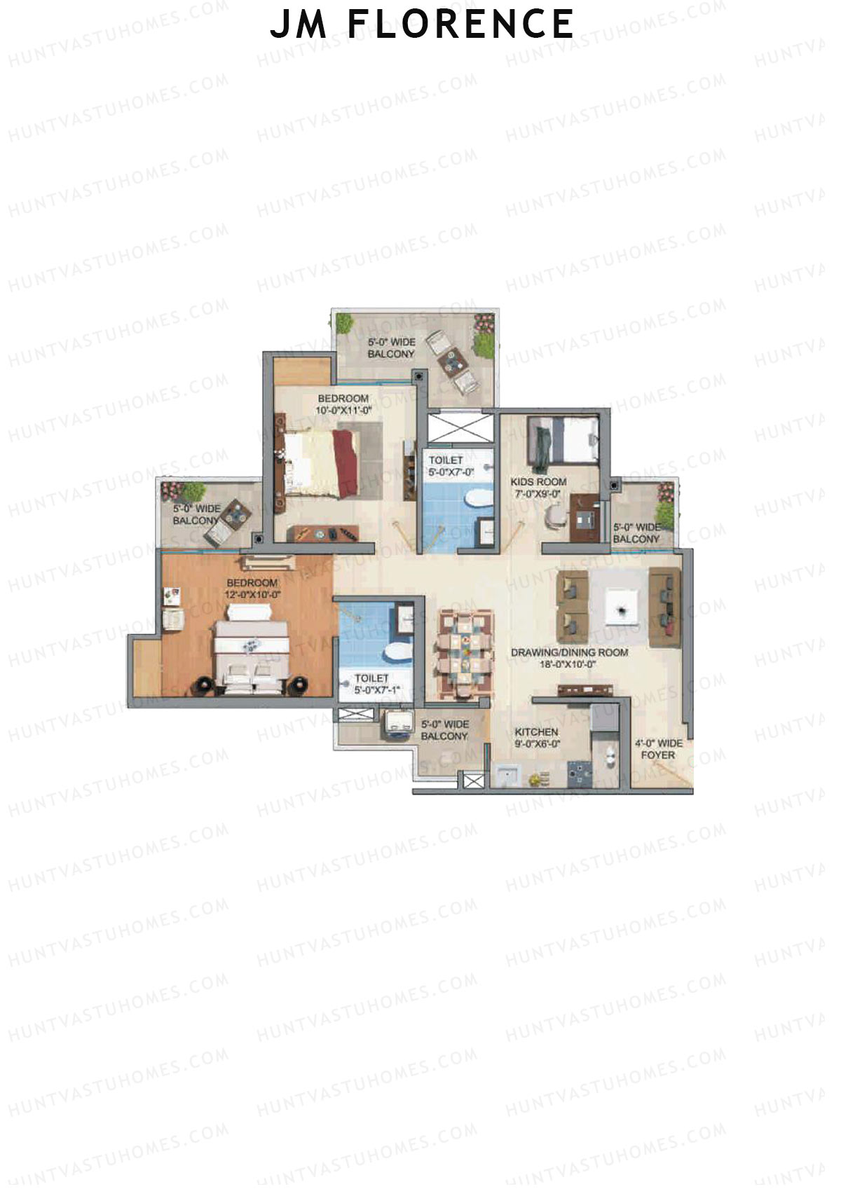 JM Florence Tower F Unit 2 Floor Plan