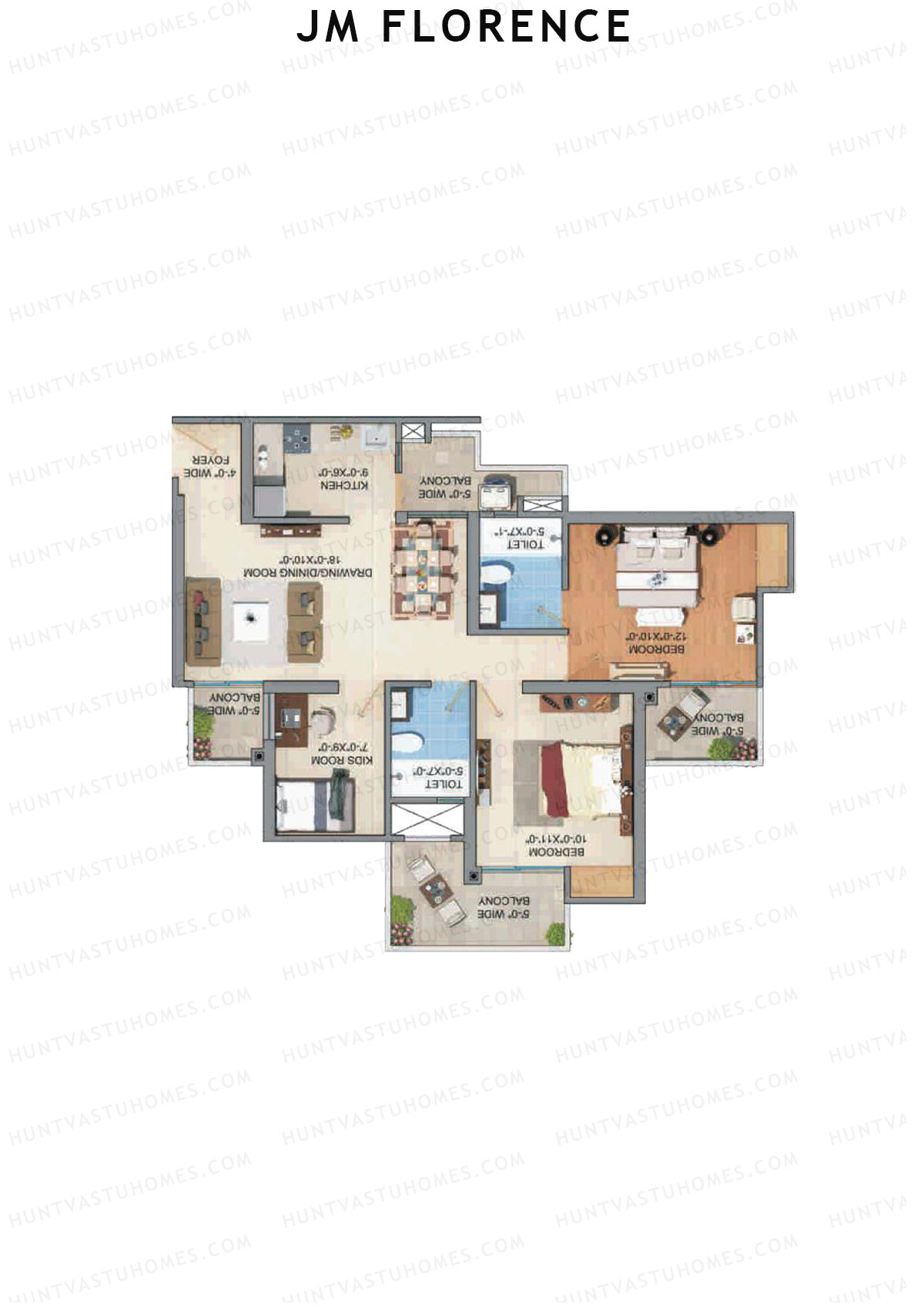 JM Florence Tower F Unit 6 Floor Plan