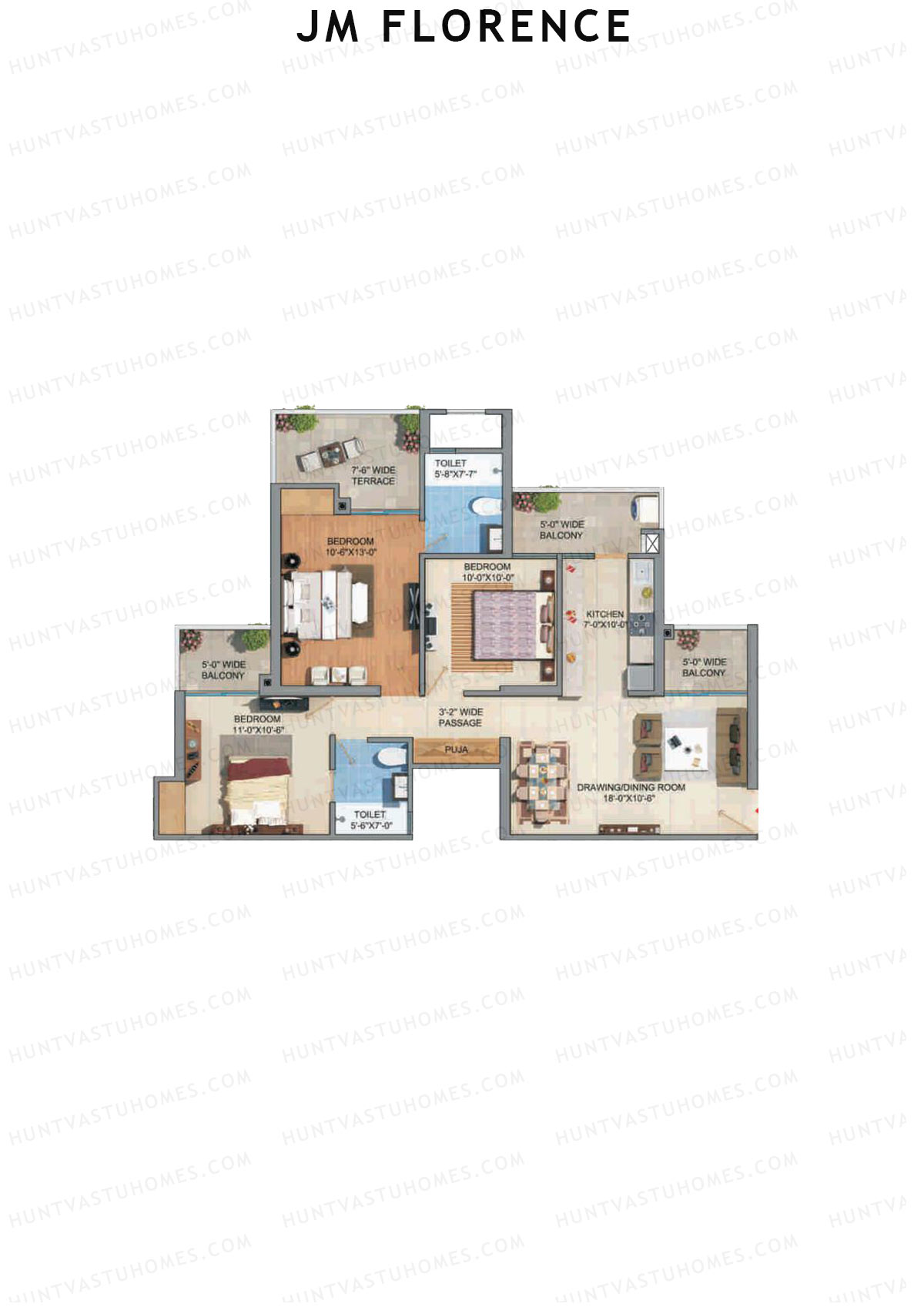 JM Florence Tower G Unit 2 Floor Plan