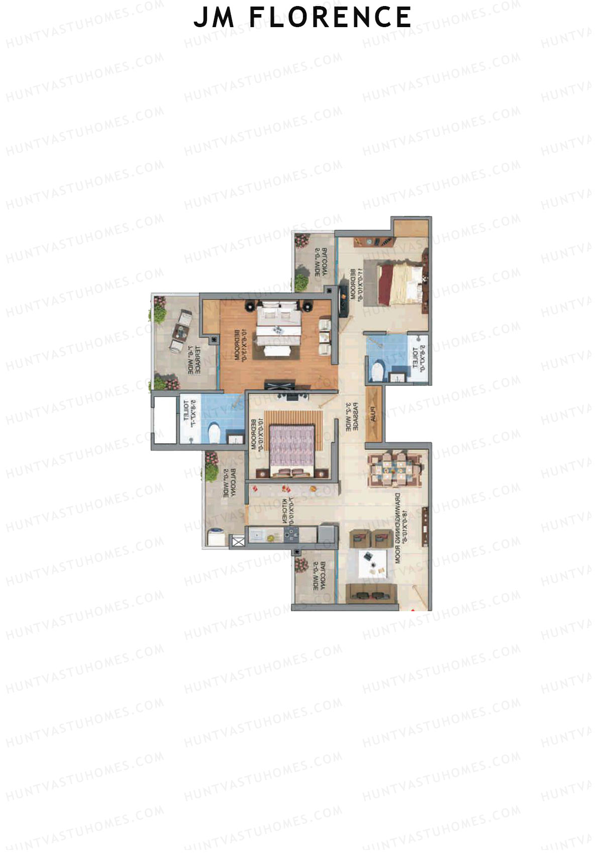 JM Florence Tower H Unit 1 Floor Plan