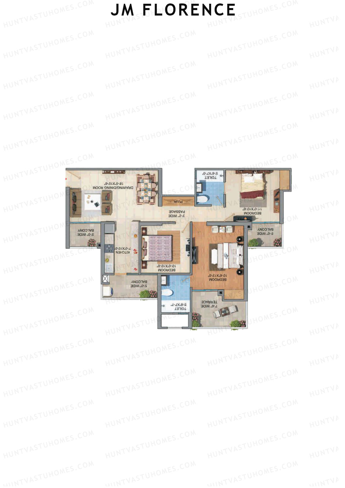 JM Florence Tower H Unit 4 Floor Plan