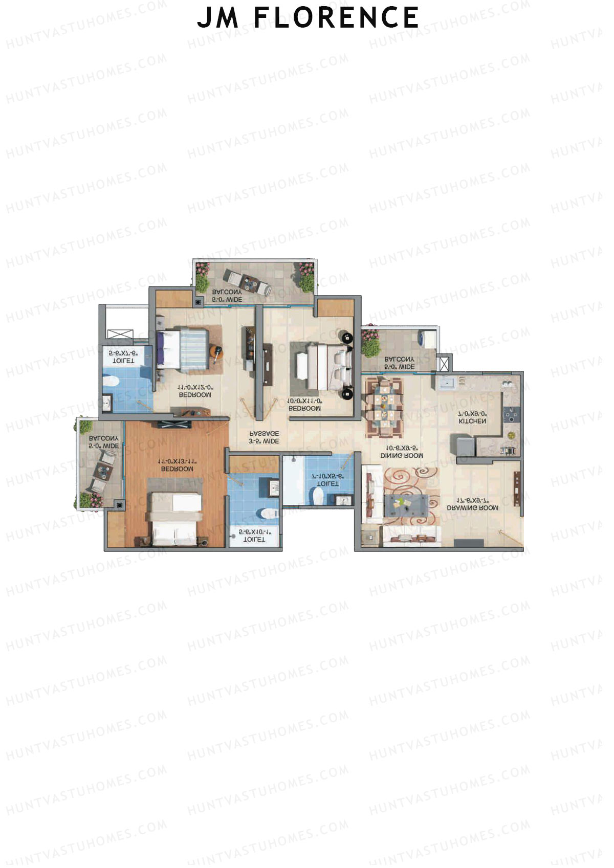 JM Florence Tower H Unit 6 Floor Plan