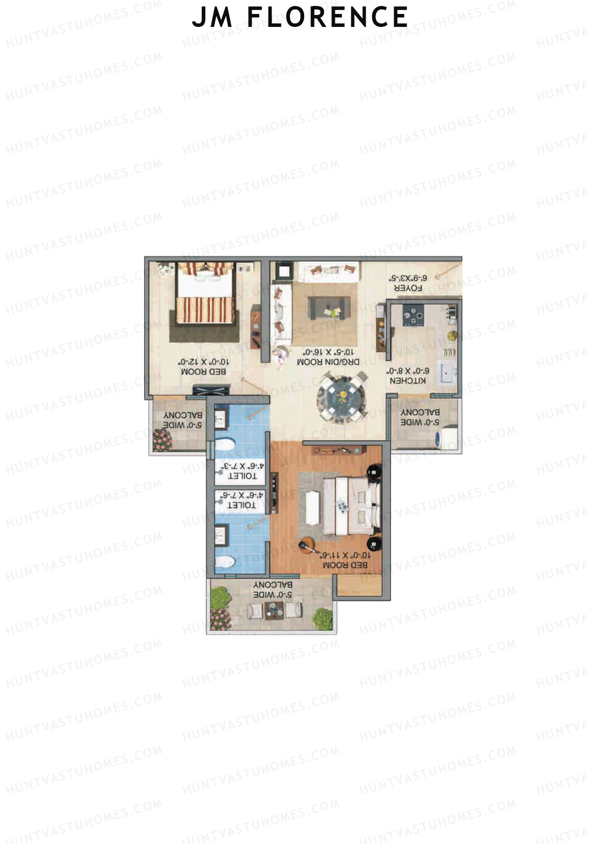 JM Florence Tower J Unit 1 Floor Plan