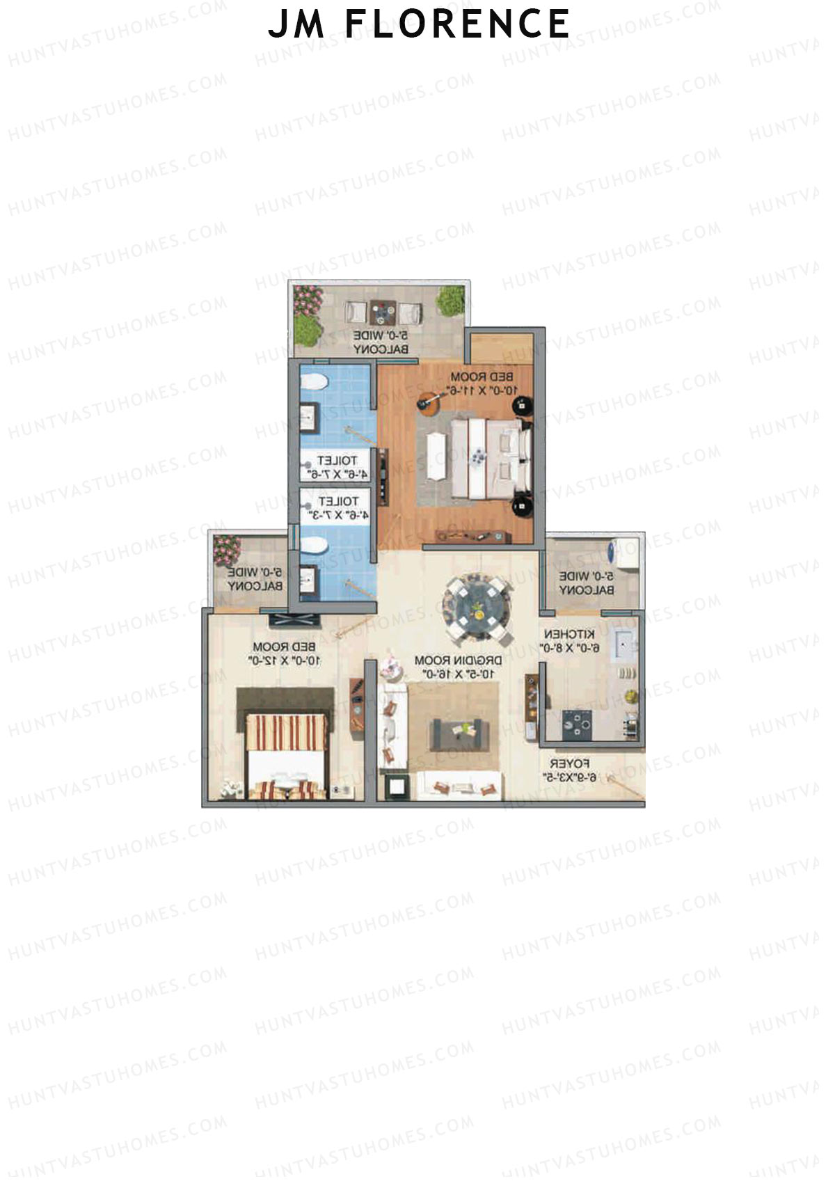 JM Florence Tower J Unit 2 Floor Plan