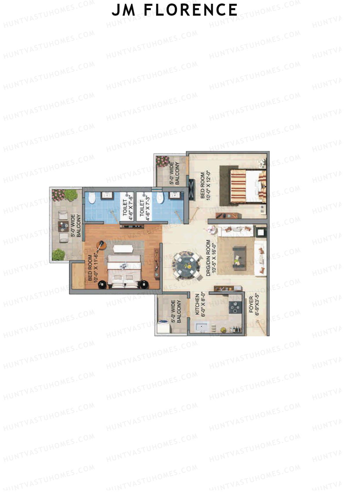 JM Florence Tower J Unit 3 Floor Plan
