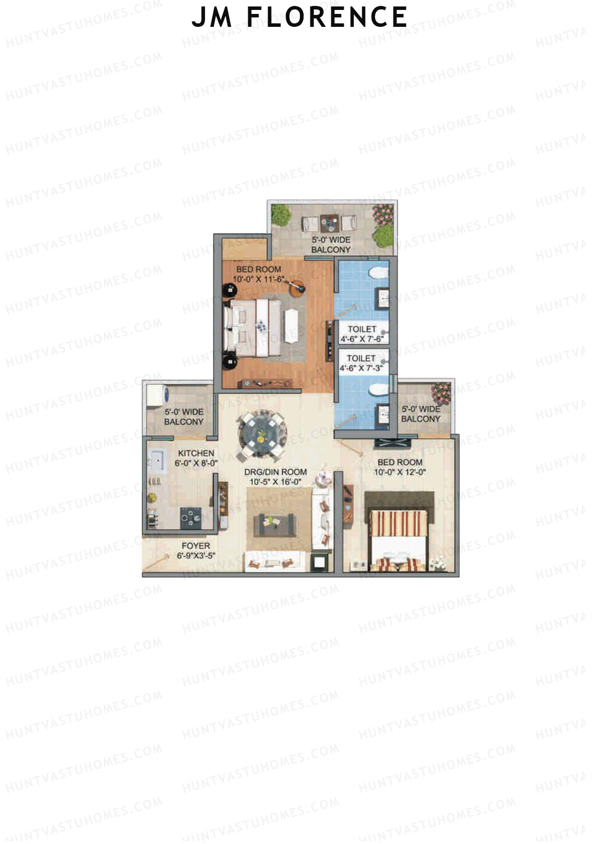JM Florence Tower J Unit 5 Floor Plan