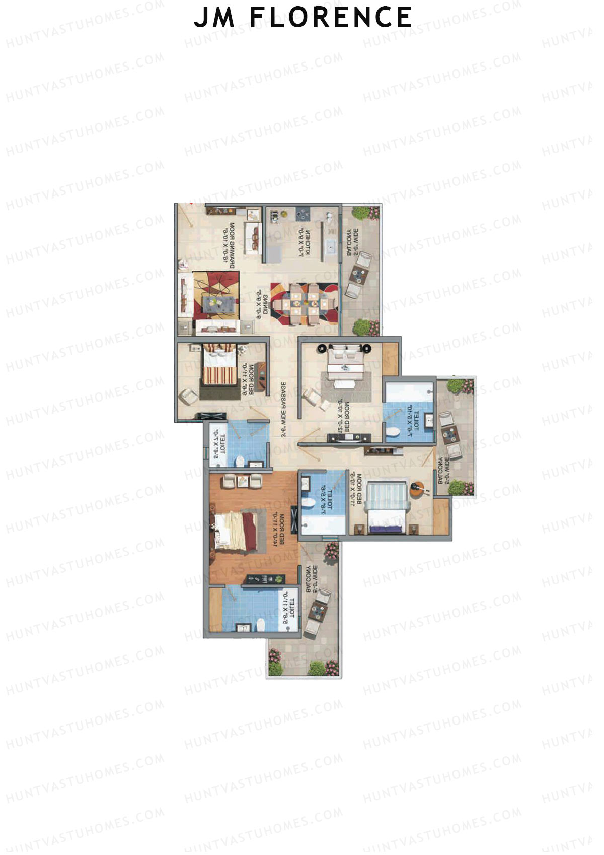 JM Florence Tower K Unit 1 Floor Plan