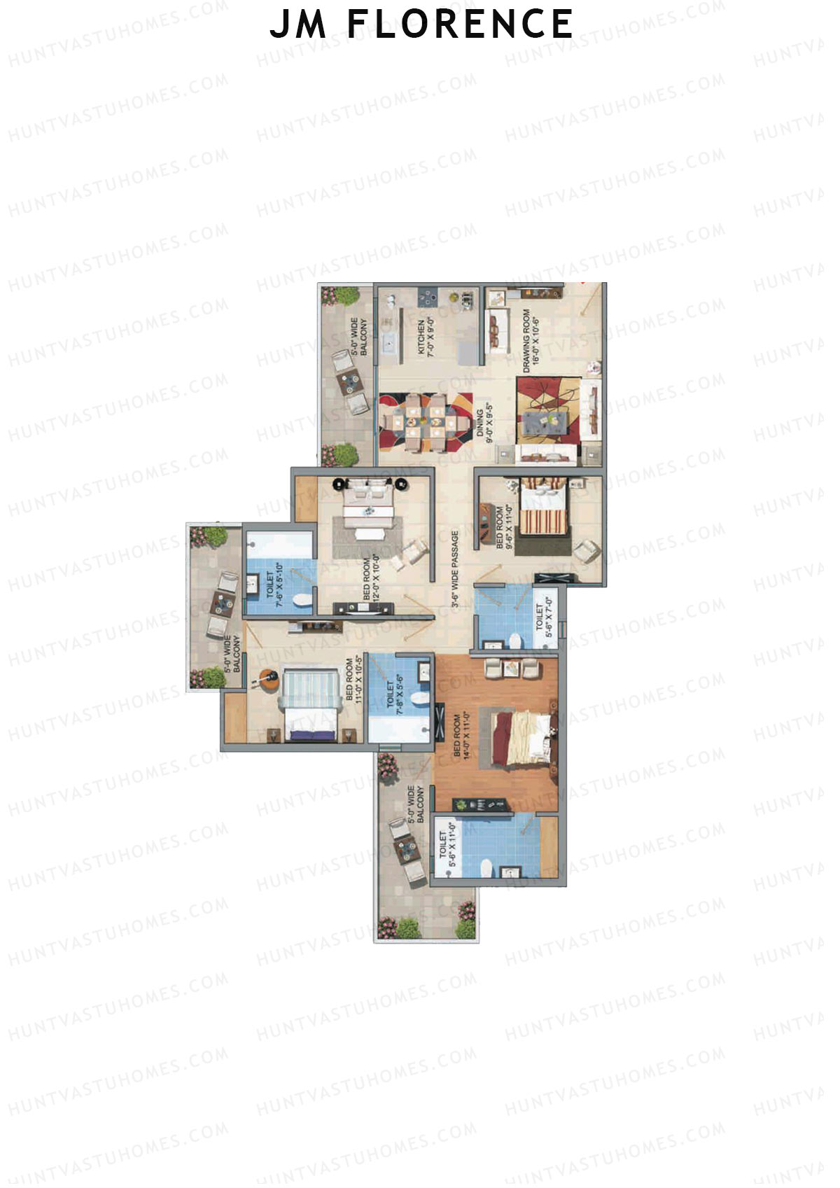 JM Florence Tower K Unit 2 Floor Plan