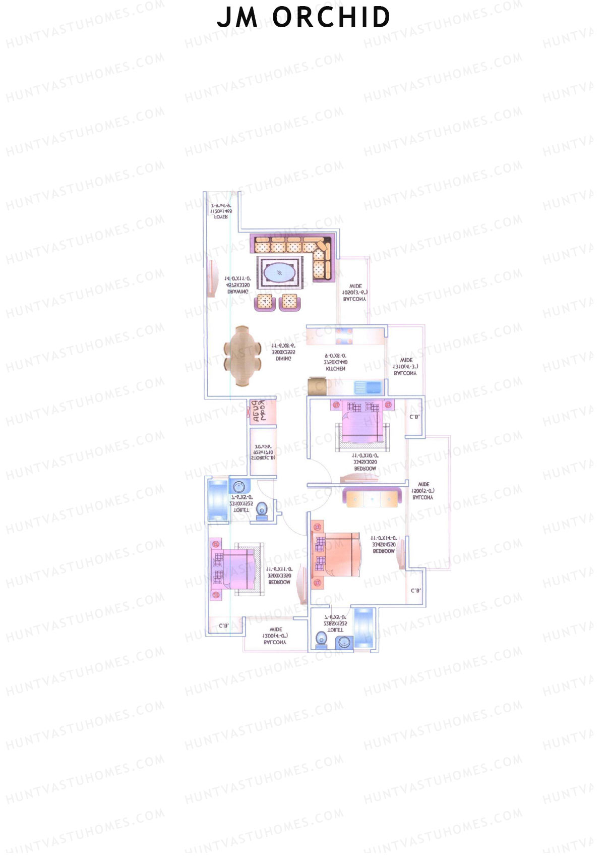JM Orchid Block A Unit 3 Floor Plan