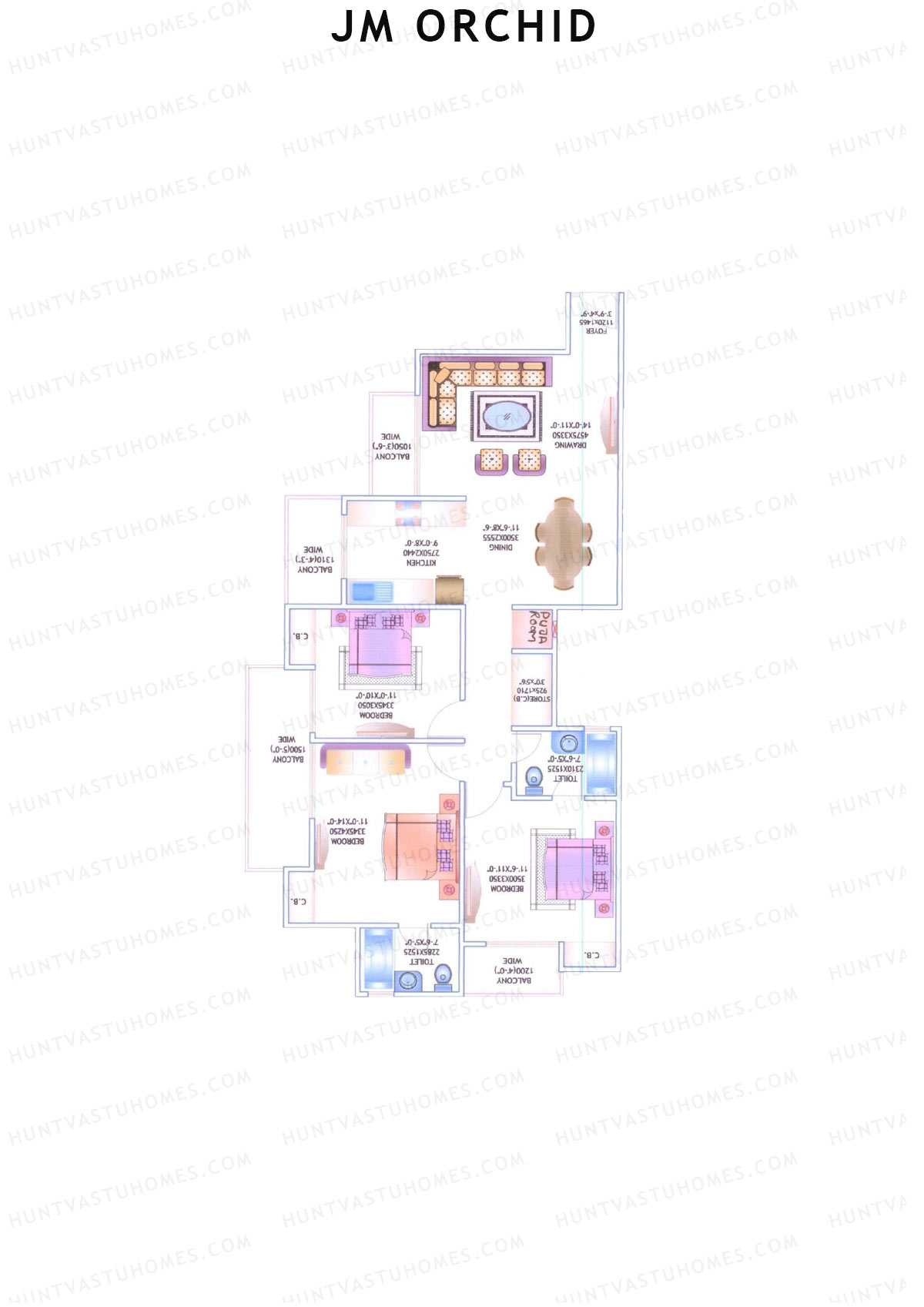 JM Orchid Block A Unit 4 Floor Plan