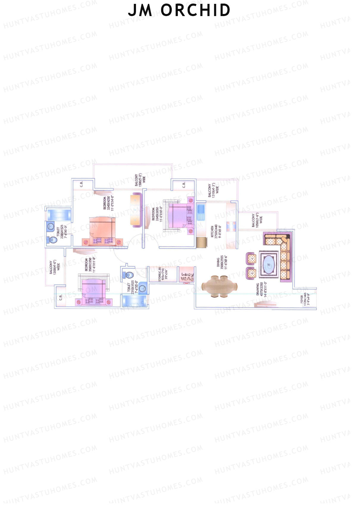 JM Orchid Block B Unit 6 Floor Plan