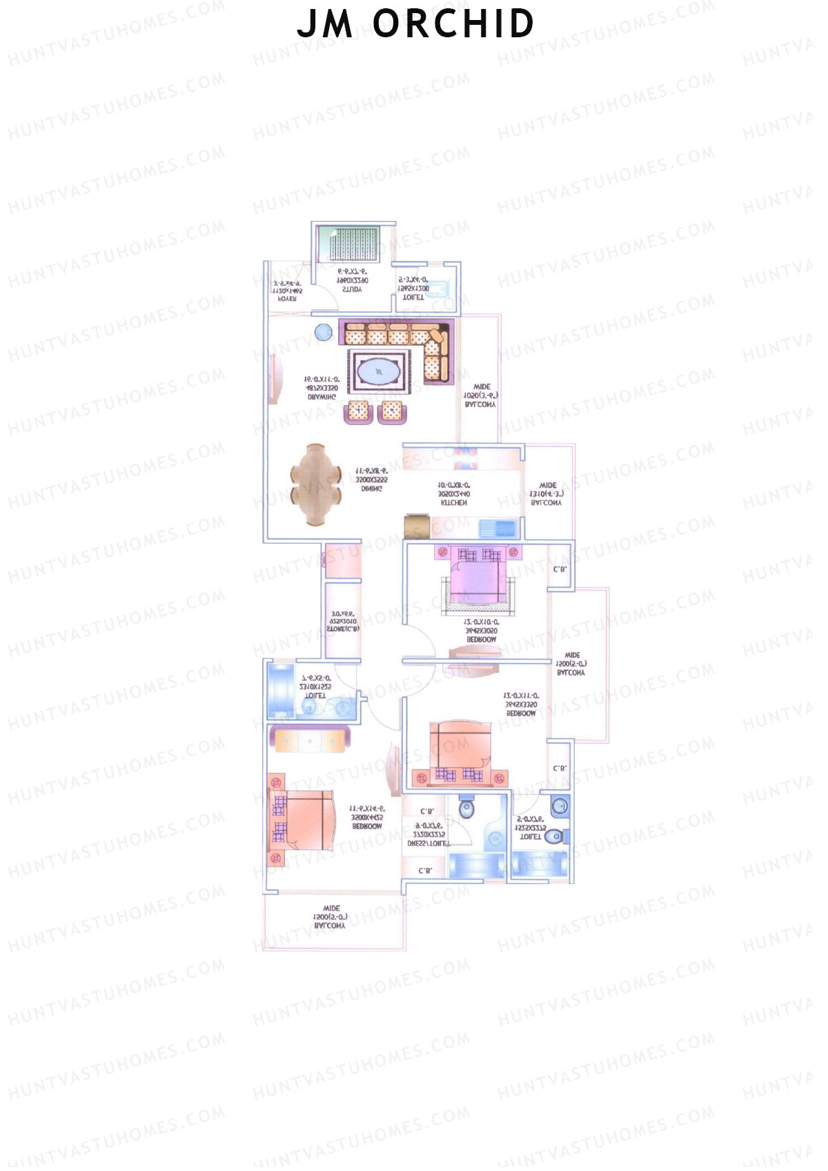 JM Orchid Block E Unit 3 Floor Plan