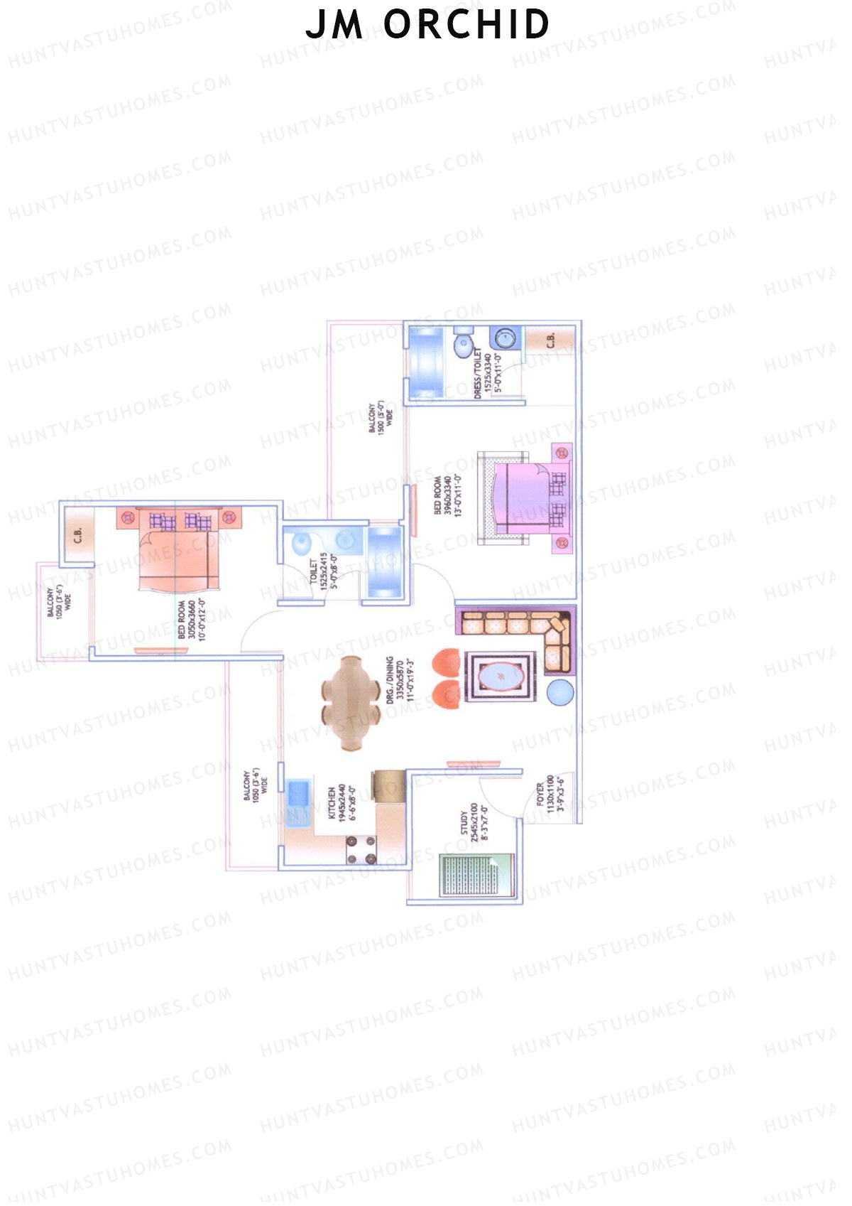 JM Orchid Block H Unit 1 Floor Plan