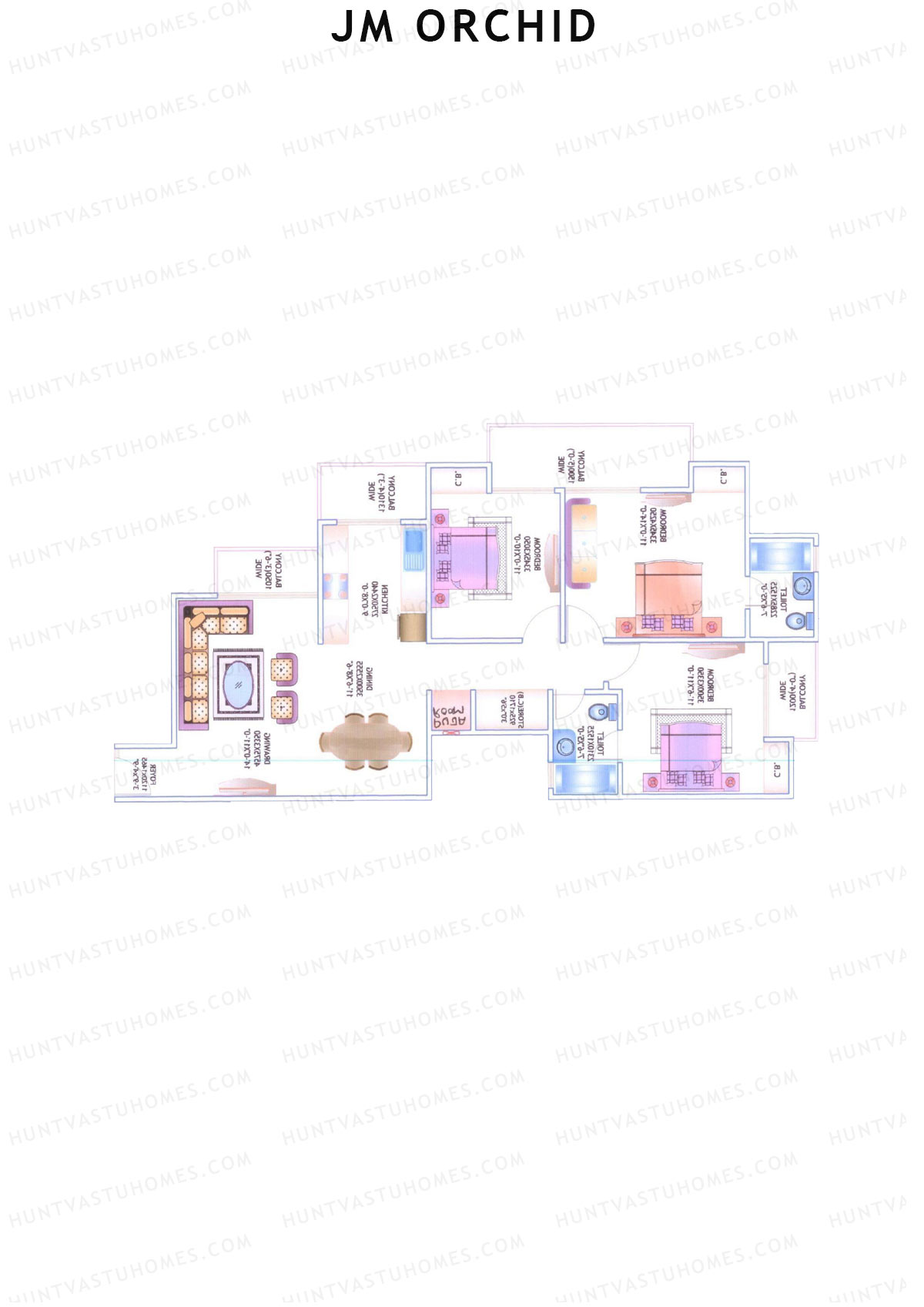 JM Orchid Block H Unit 3 Floor Plan