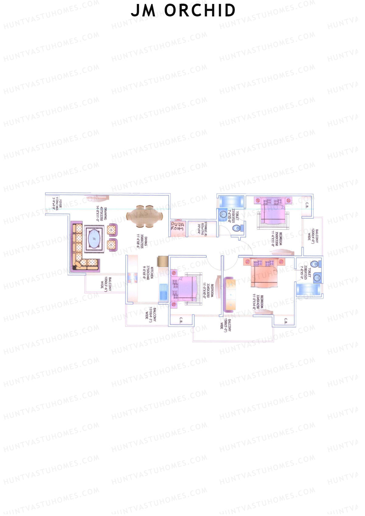 JM Orchid Block H Unit 4 Floor Plan