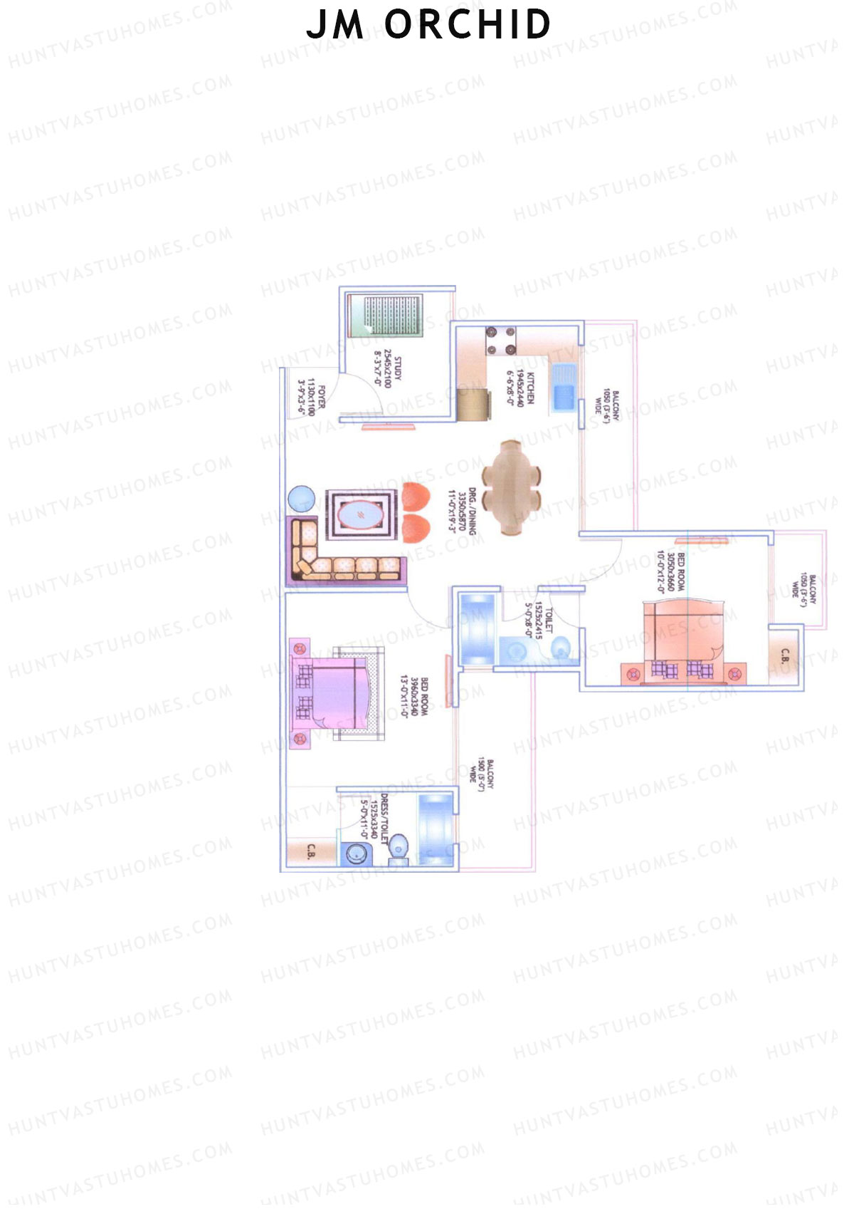 JM Orchid Block H Unit 5 Floor Plan