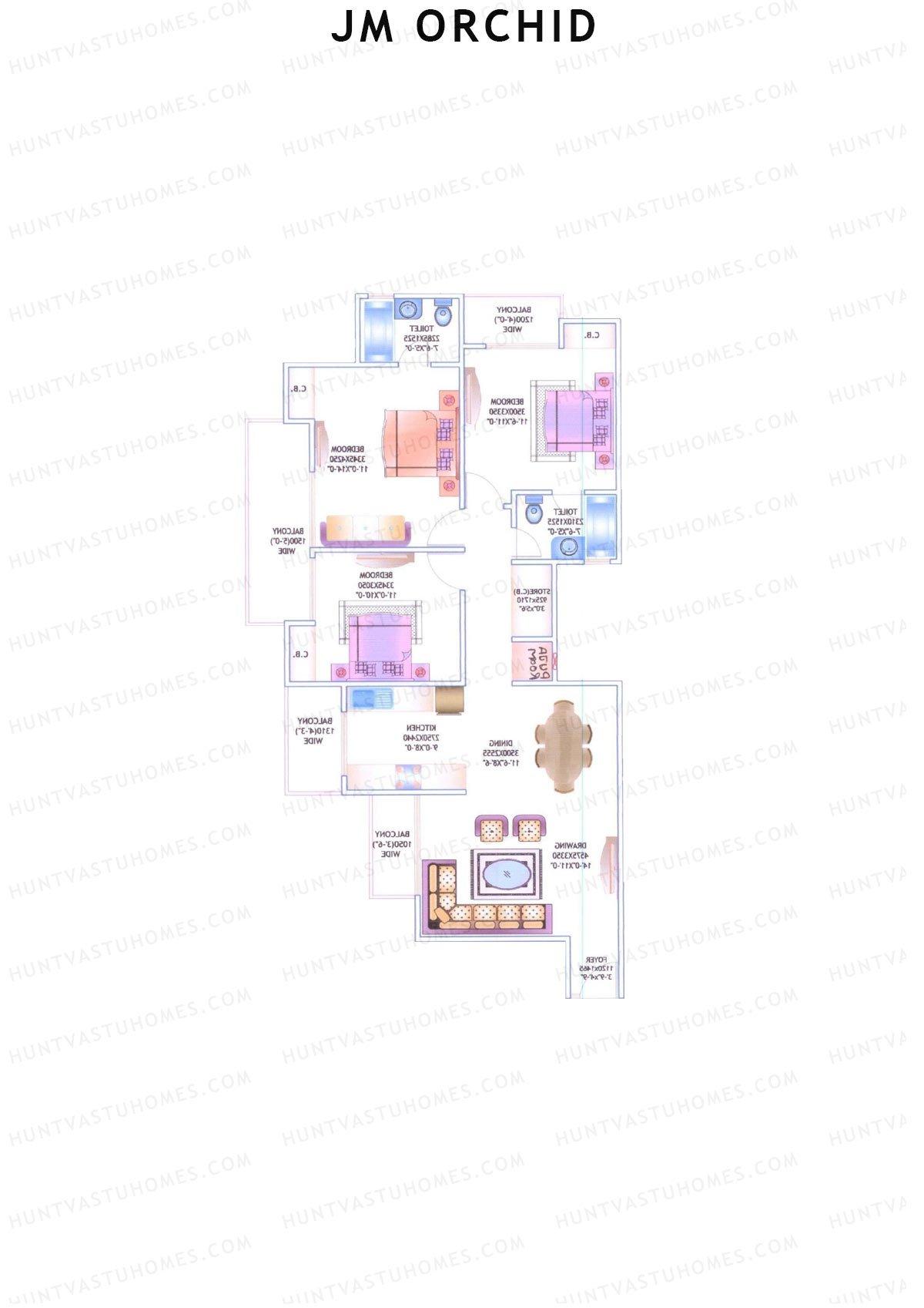 JM Orchid Block I Unit 1 Floor Plan