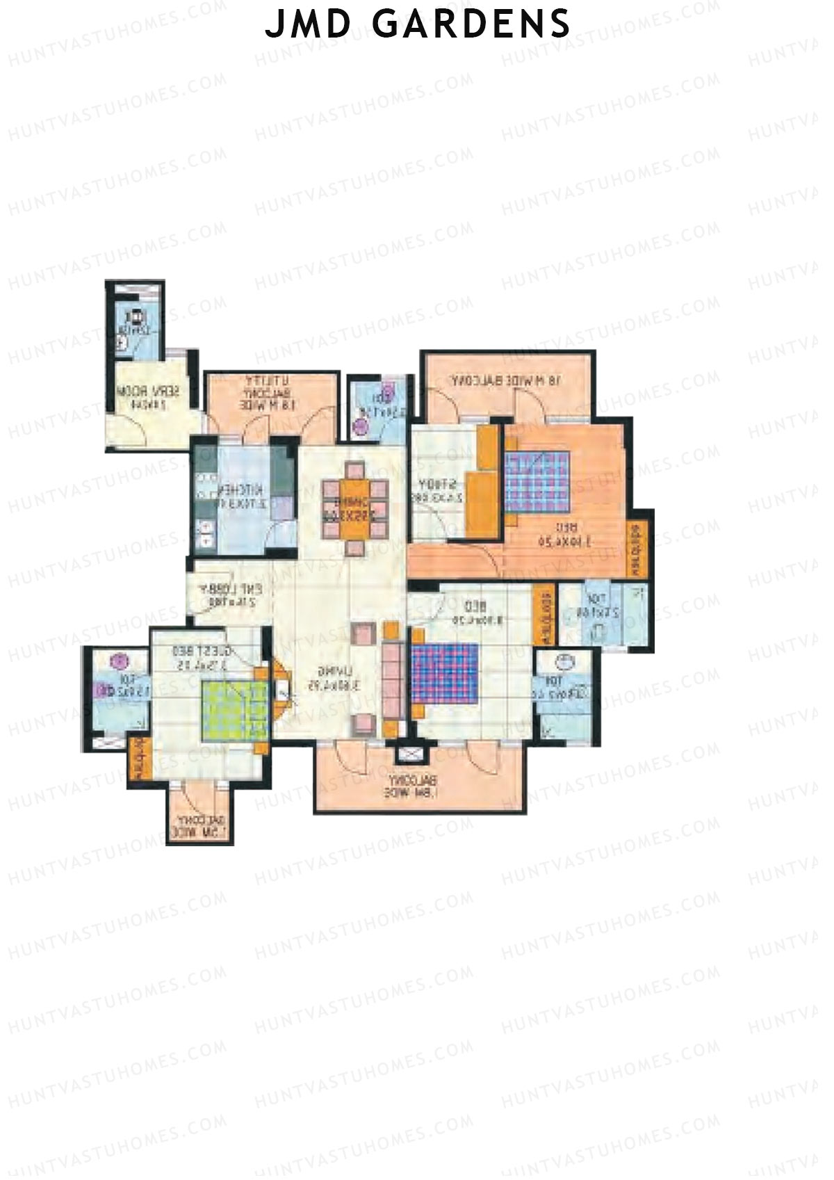 JMD Gardens Block H Unit 2 Floor Plan