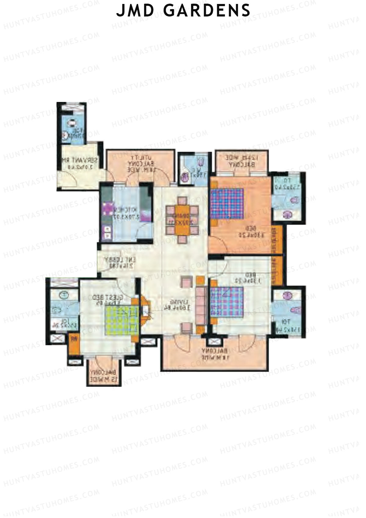 JMD Gardens Block O Unit 2 Floor Plan