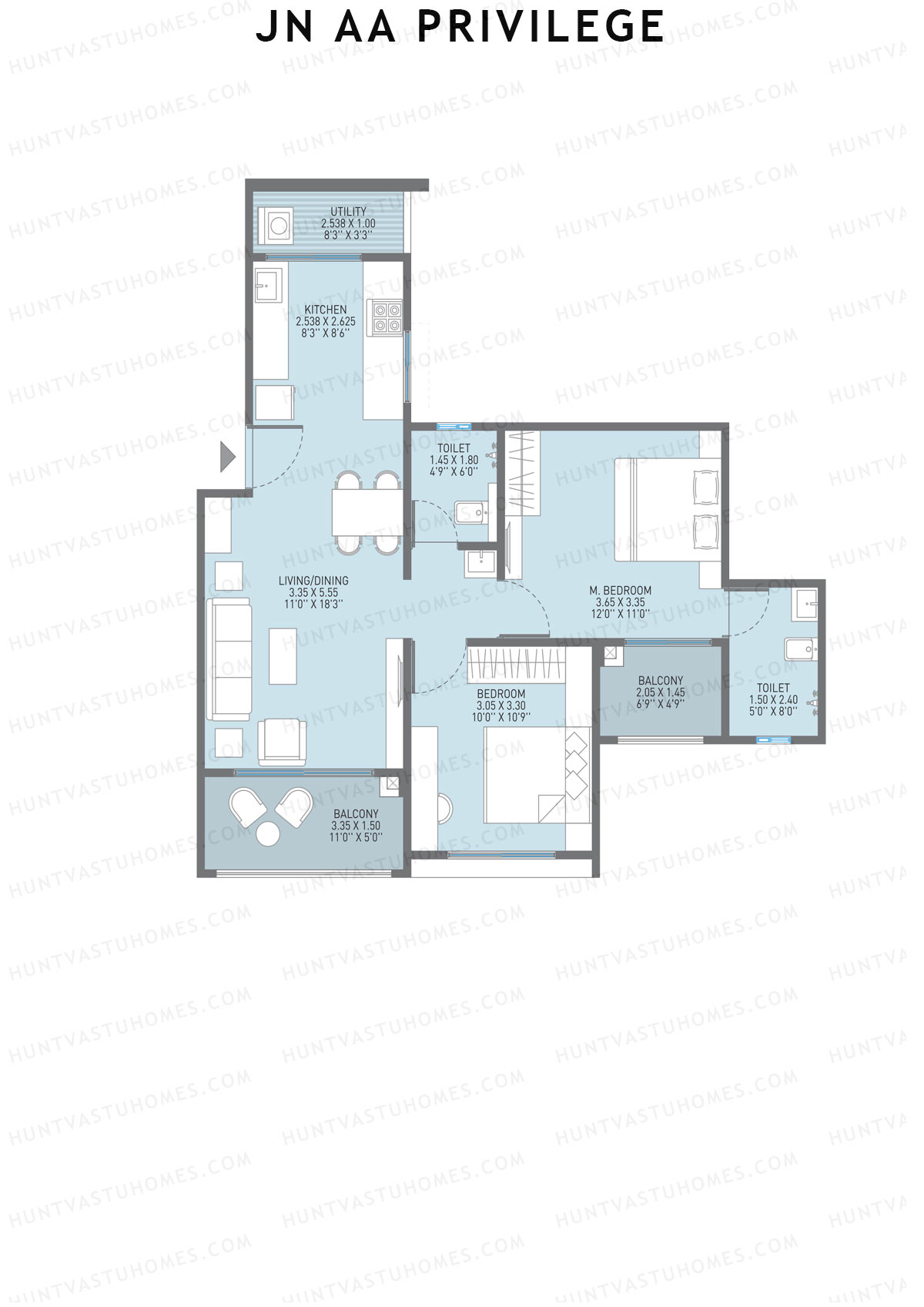 JN AA Privilege Tower A Unit 2 Floor Plan
