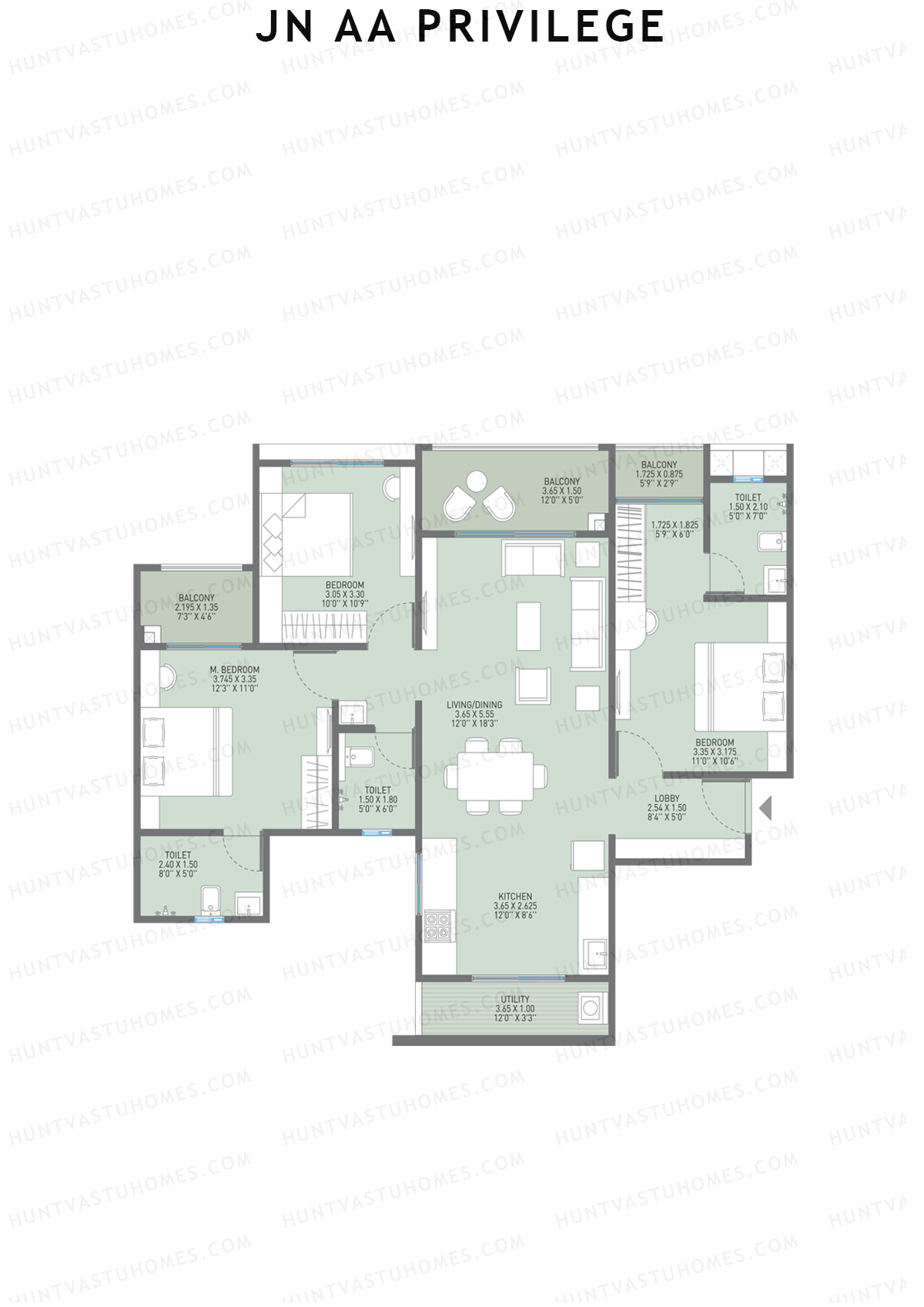 JN AA Privilege Tower A Unit 6 Floor Plan