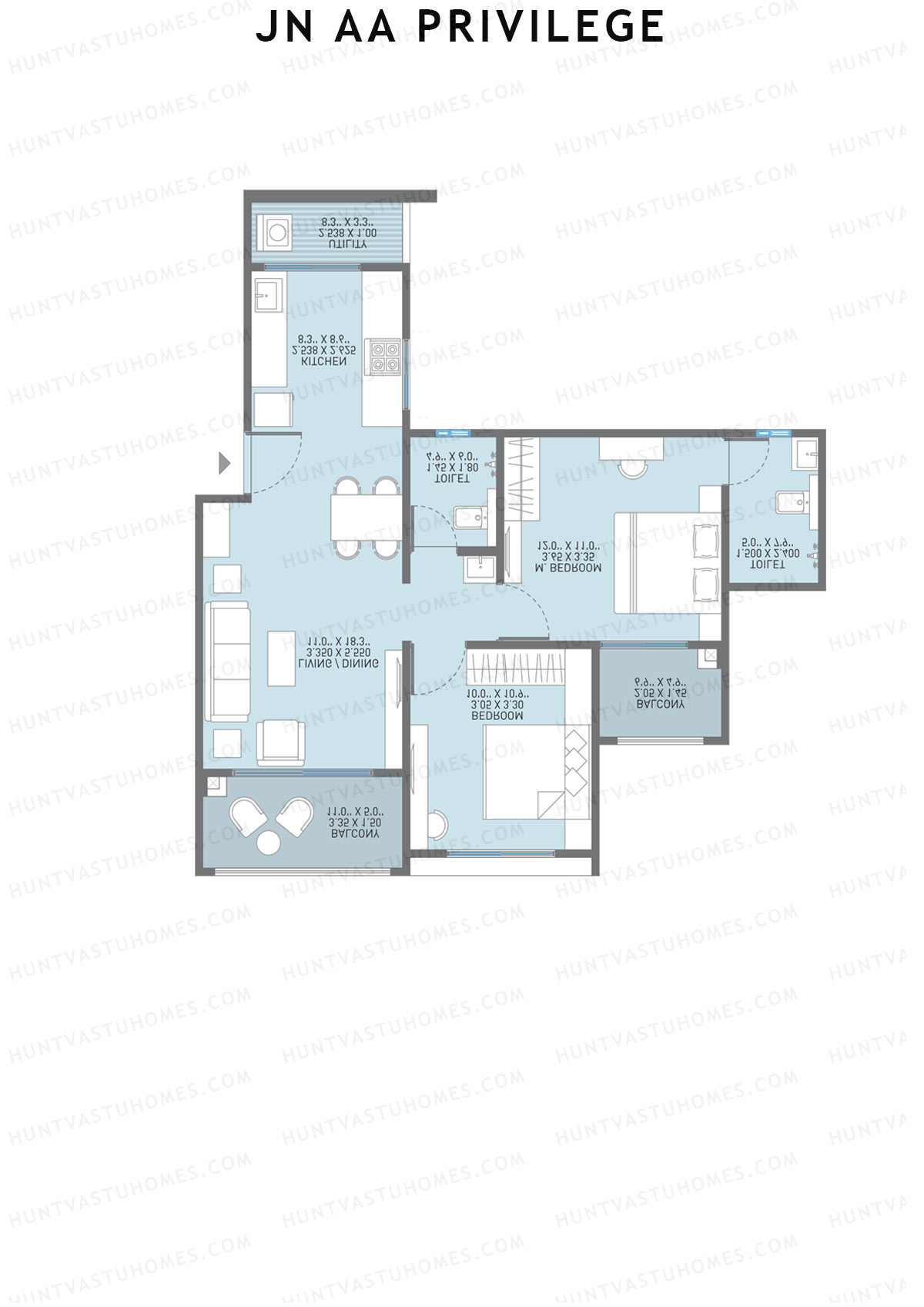 JN AA Privilege Tower B Unit 2 Floor Plan