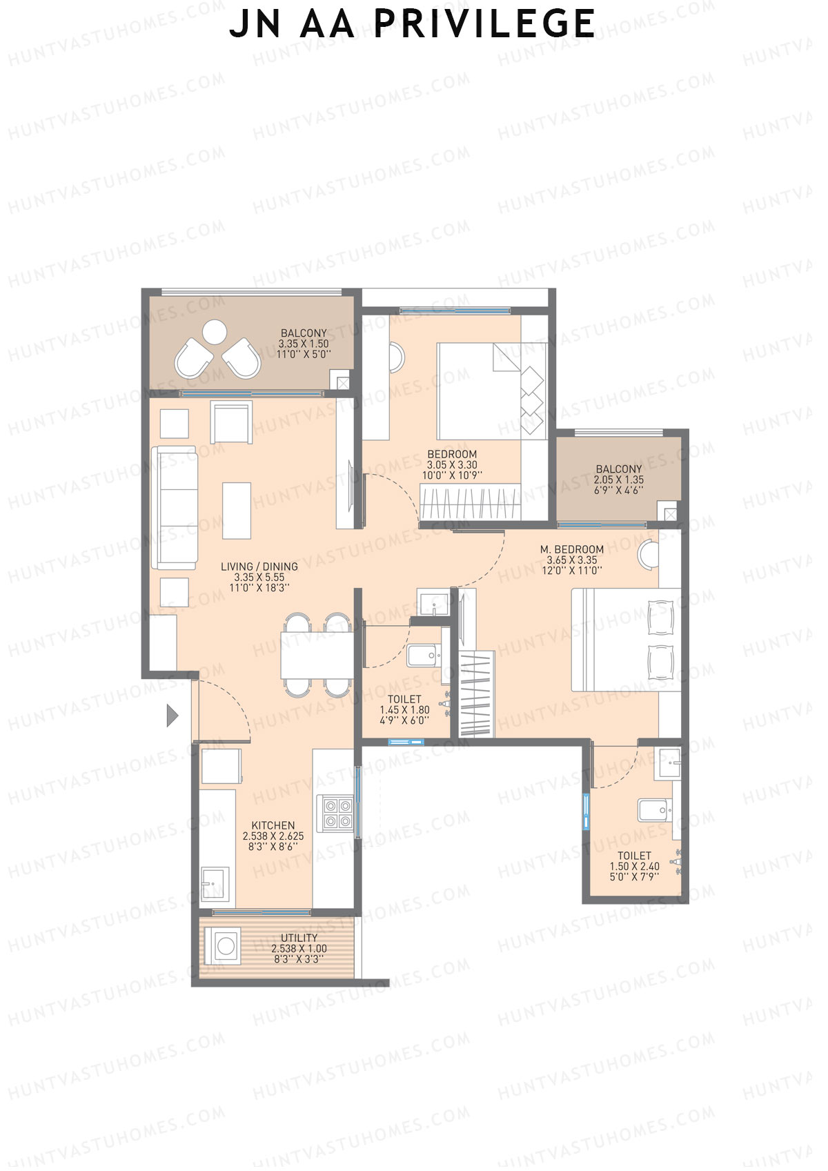 JN AA Privilege Tower B Unit 8 Floor Plan