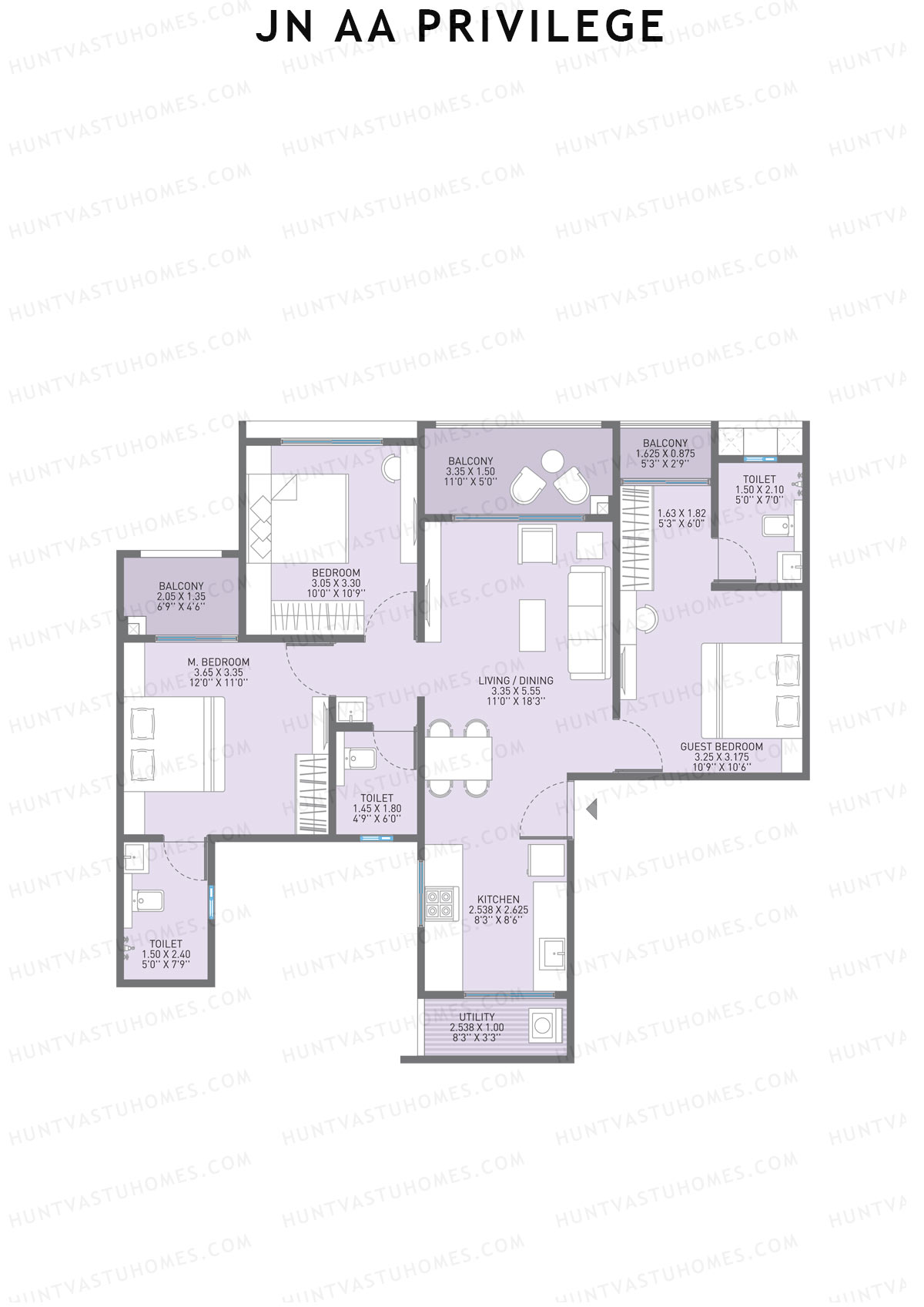 JN AA Privilege Tower B Unit 9 Floor Plan
