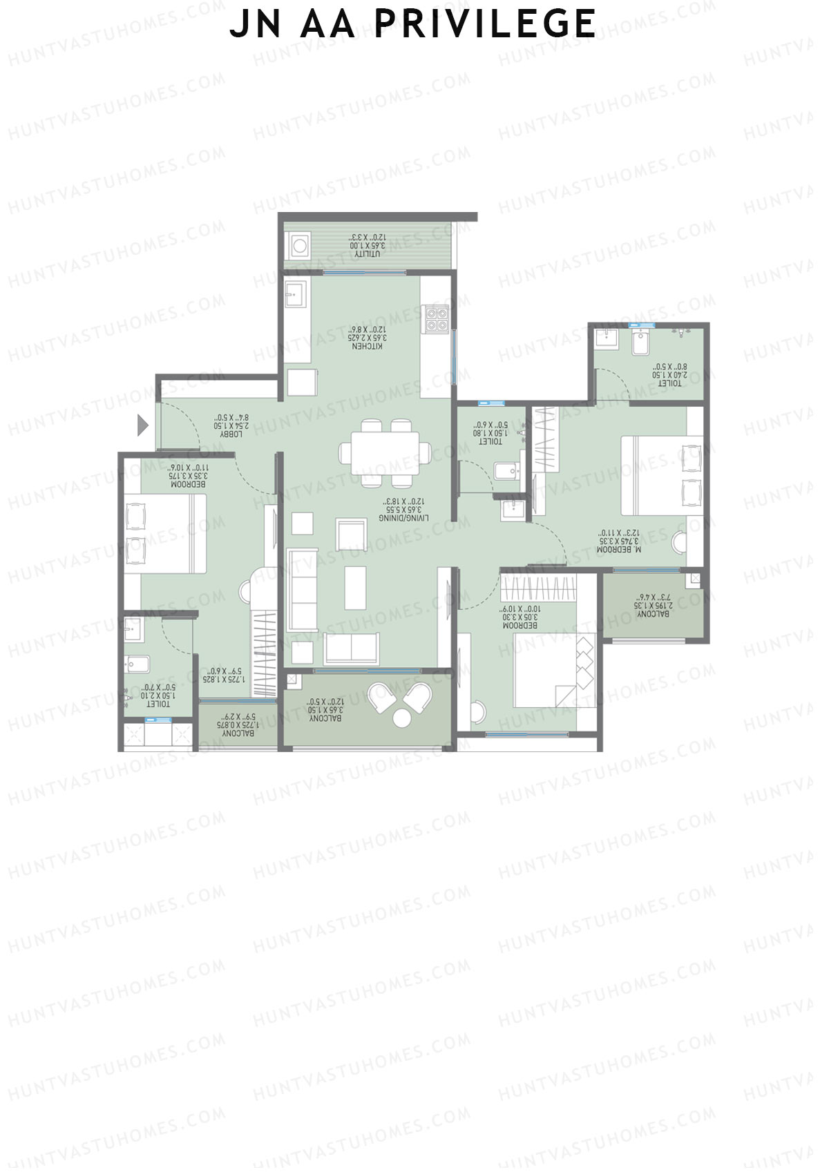 JN AA Privilege Tower C Unit 2 Floor Plan