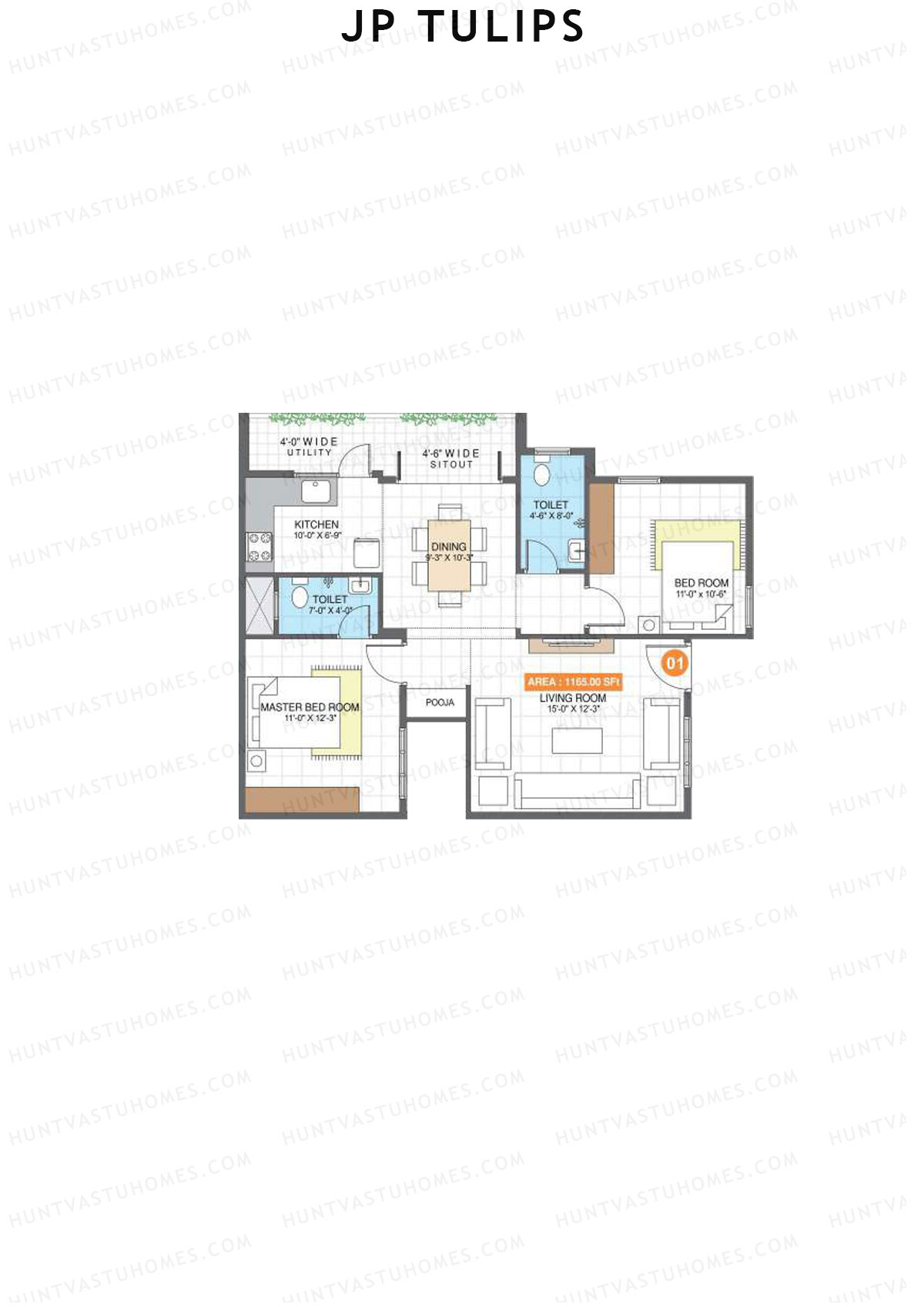 JP Tulips Block A Unit 1 Floor Plan