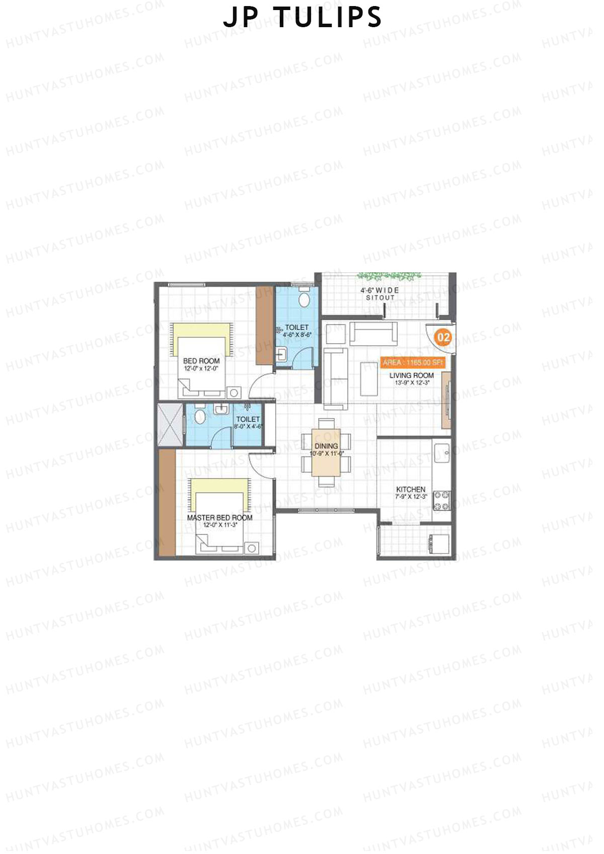 JP Tulips Block A Unit 2 Floor Plan