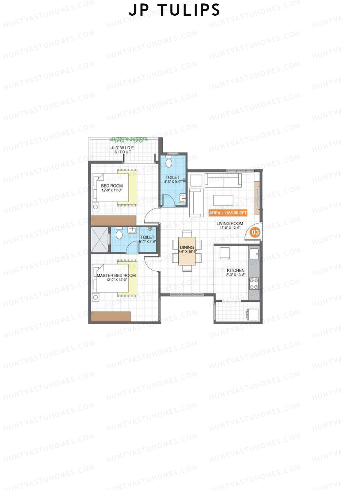 JP Tulips Block A Unit 3 Floor Plan