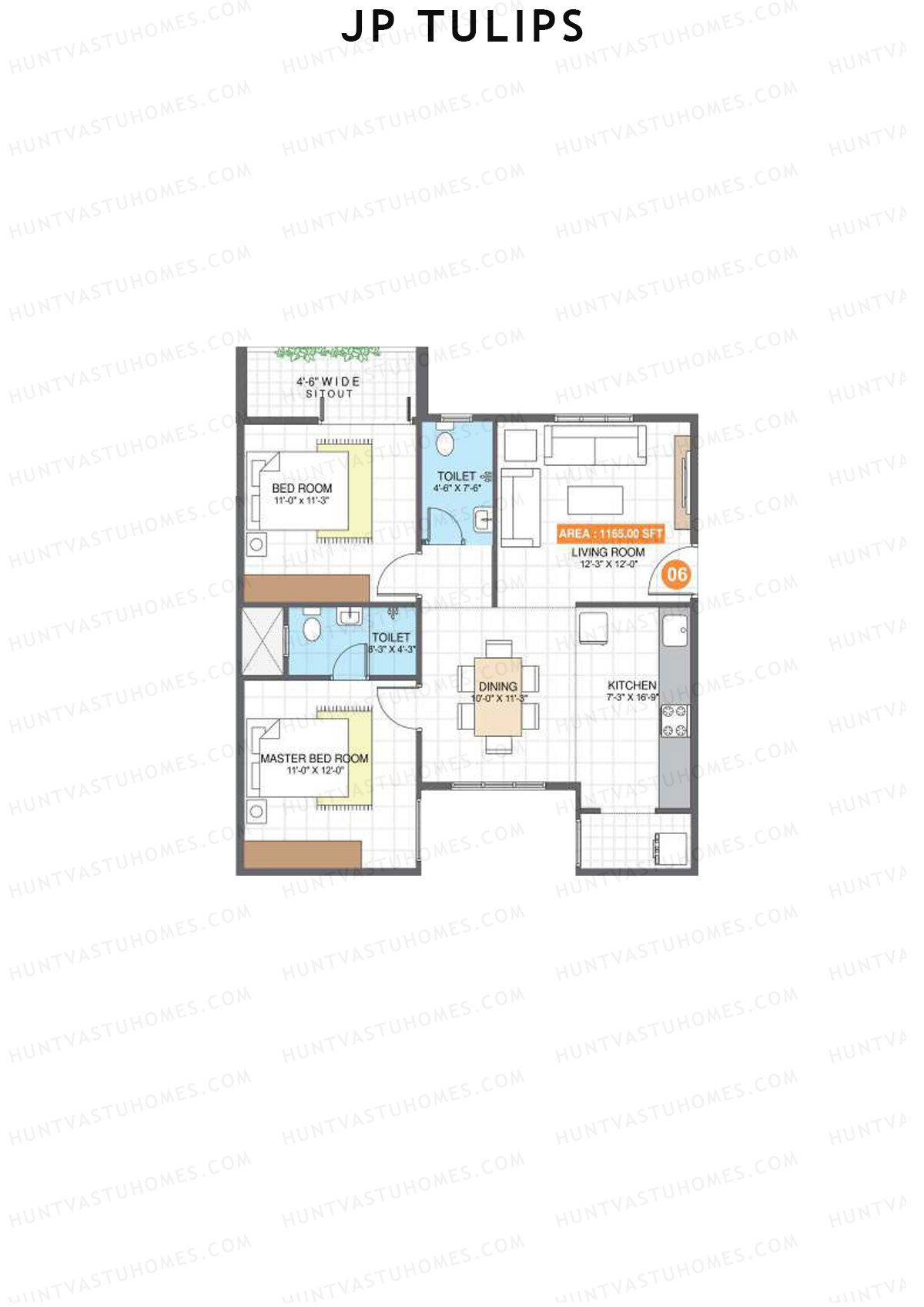 JP Tulips Block A Unit 6 Floor Plan