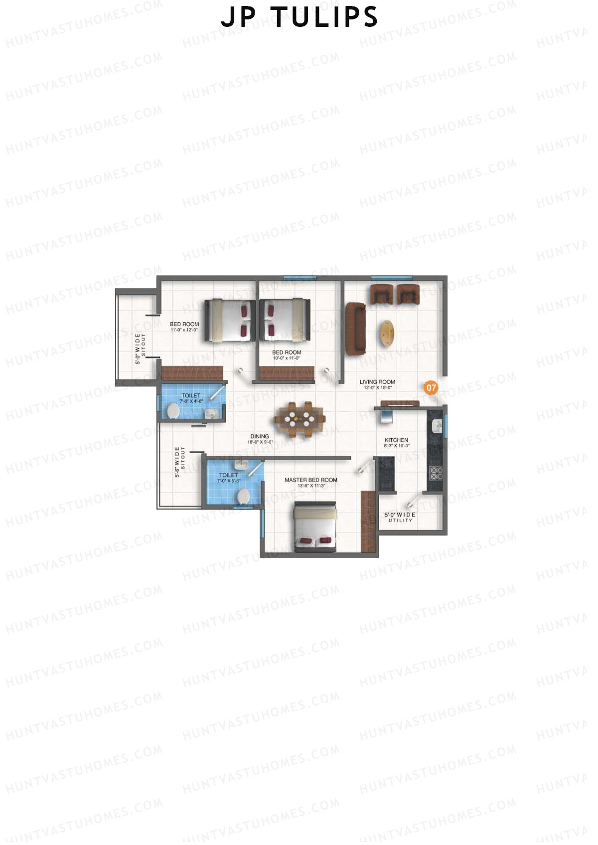 JP Tulips Block A Unit 7 Floor Plan