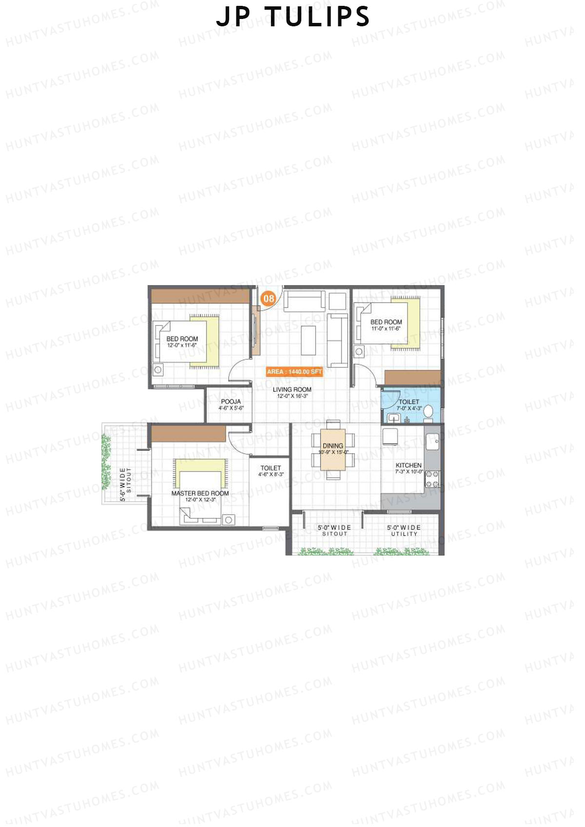 JP Tulips Block A Unit 8 Floor Plan