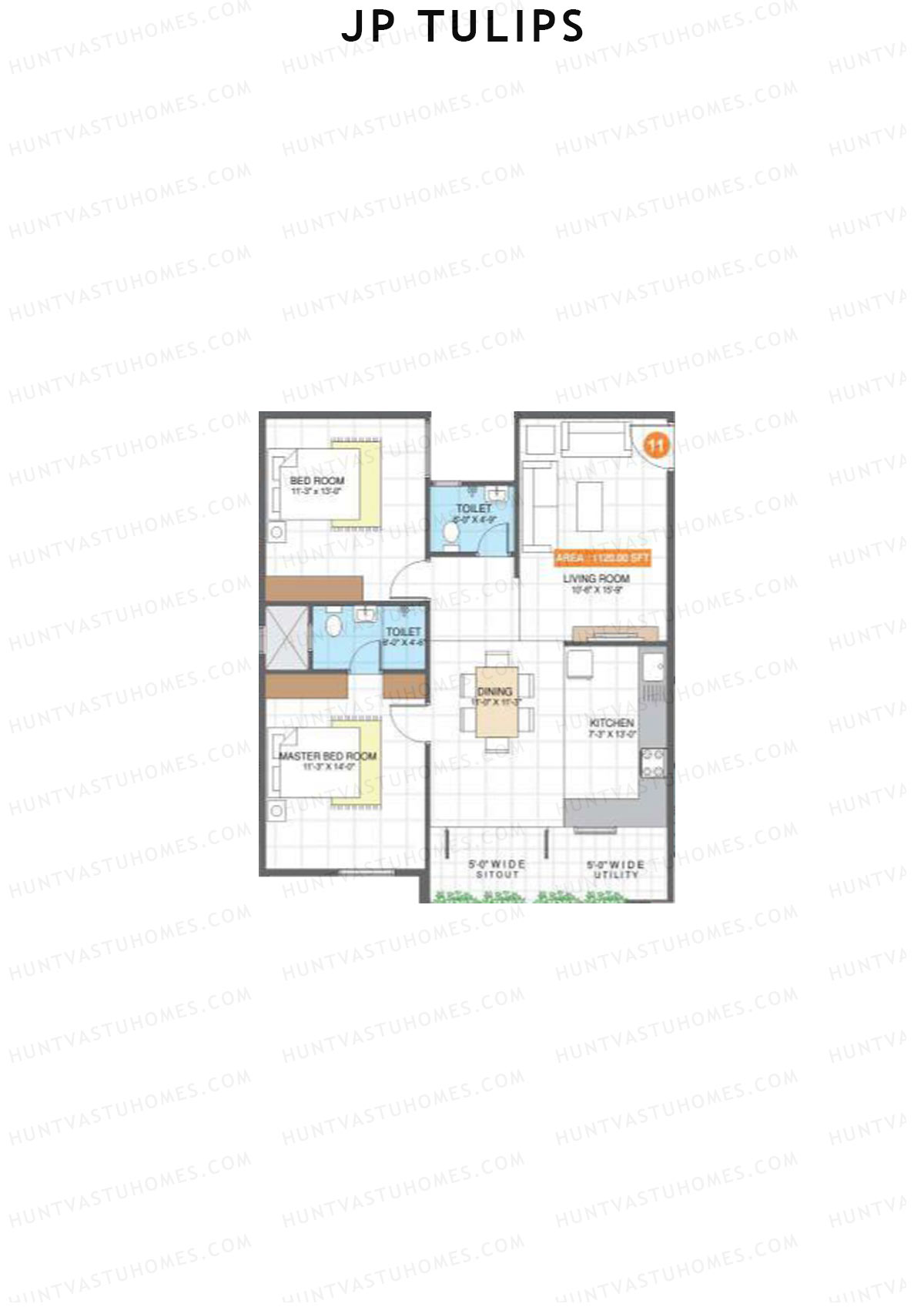 JP Tulips Block B Unit 11 Floor Plan
